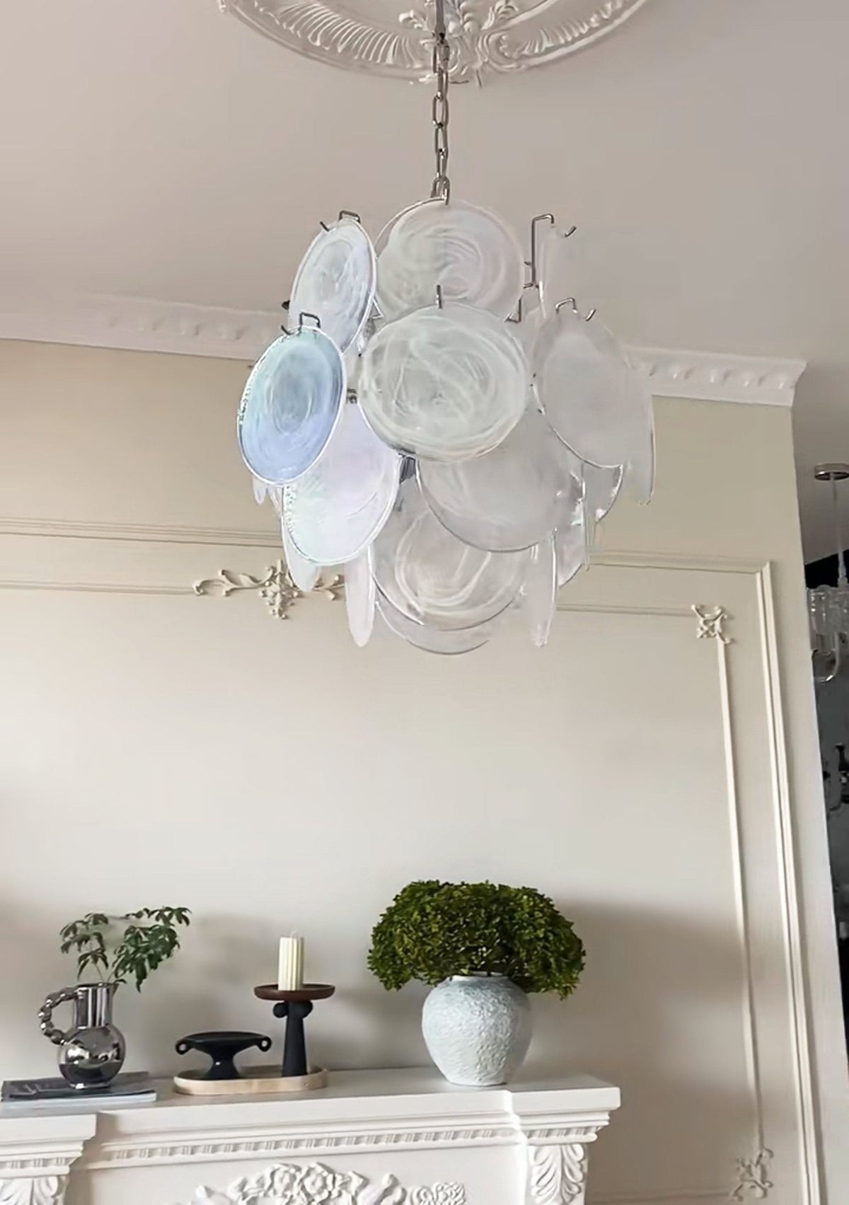 Lioruora lampadario in vetro Murano Apricot a Dischi Stratificati Artistici