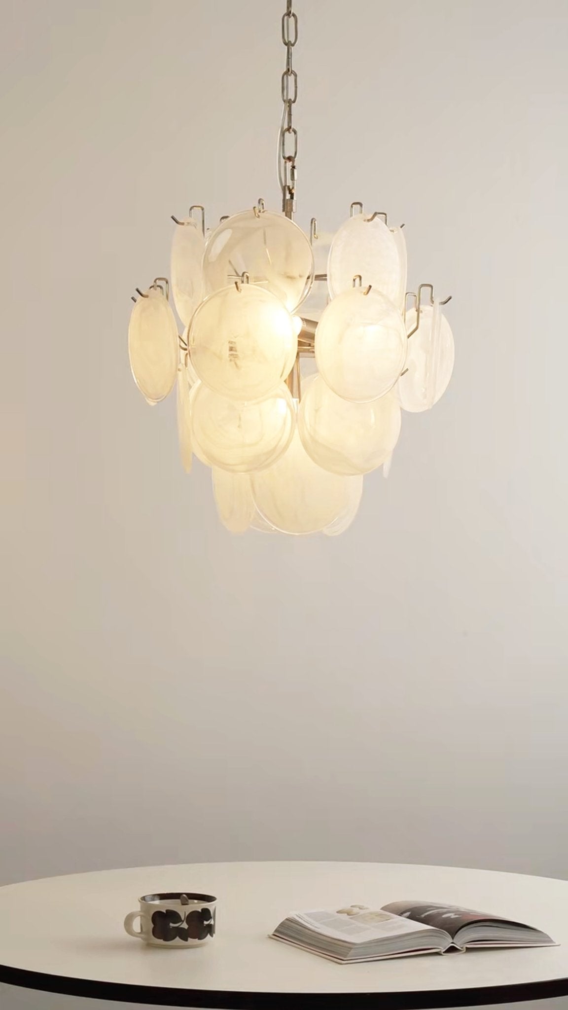 Lioruora lampadario in vetro Murano Apricot a Dischi Stratificati Artistici