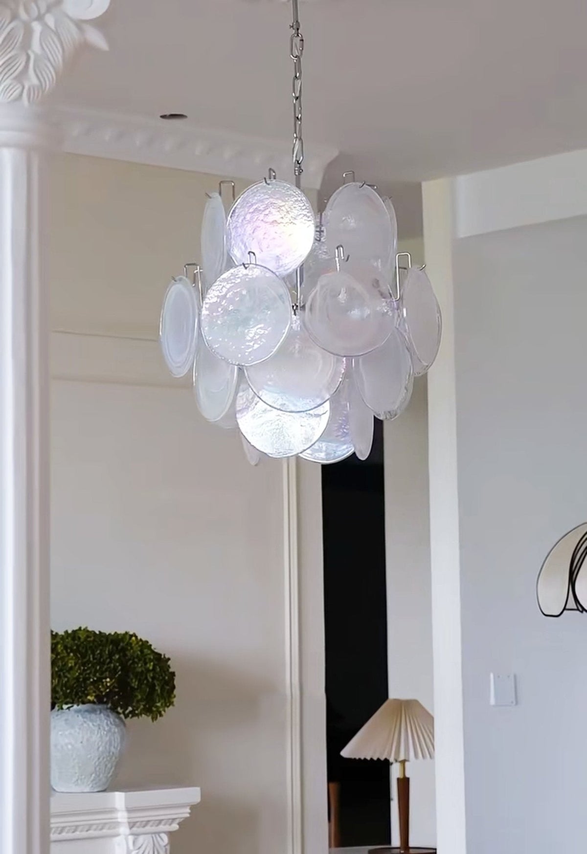 Lioruora lampadario in vetro Murano Apricot a Dischi Stratificati Artistici