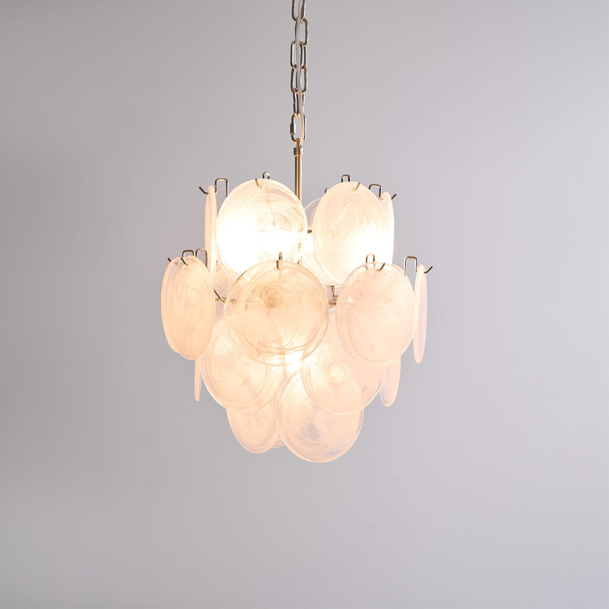 Lioruora lampadario in vetro Murano Apricot a Dischi Stratificati Artistici