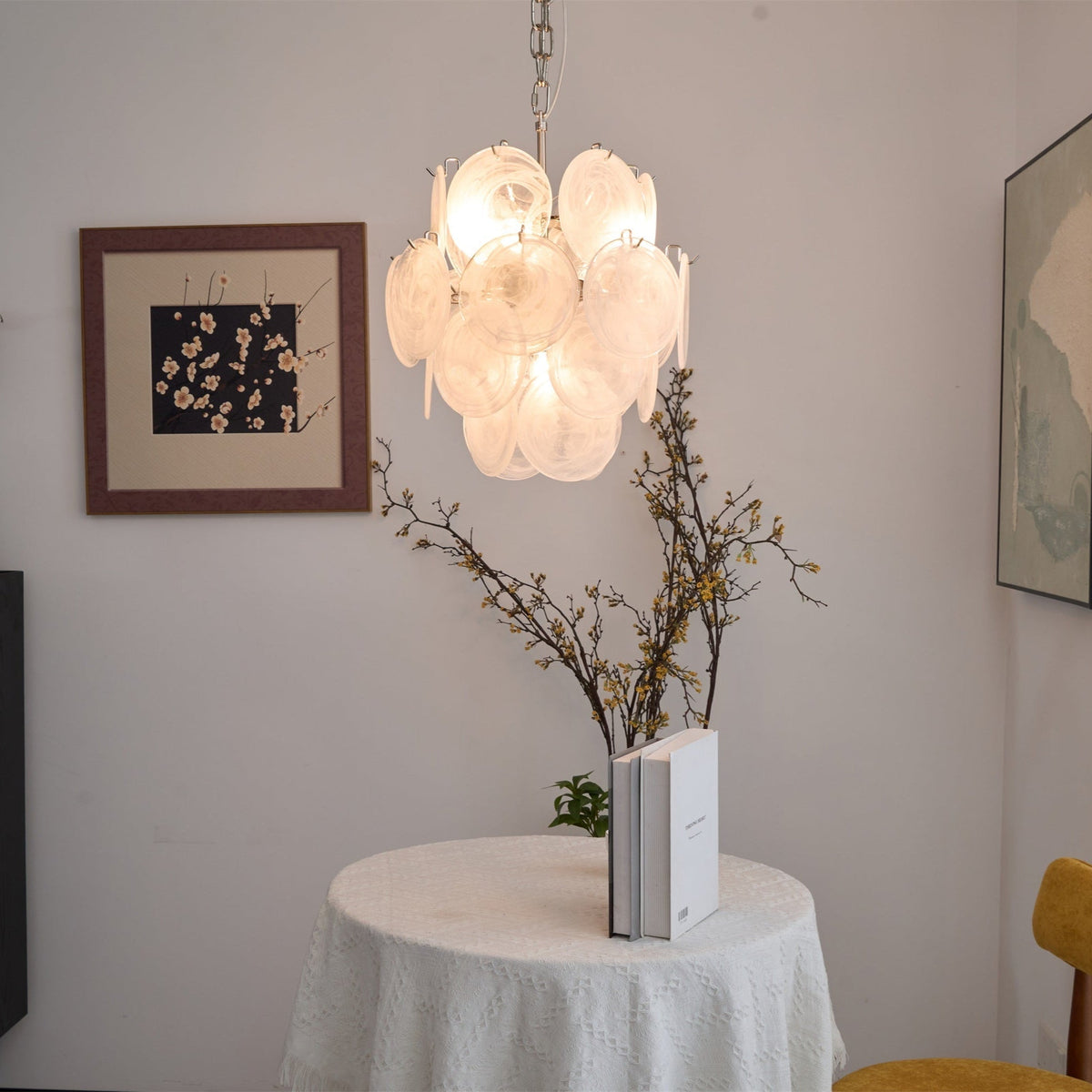 Lioruora lampadario in vetro Murano Apricot a Dischi Stratificati Artistici