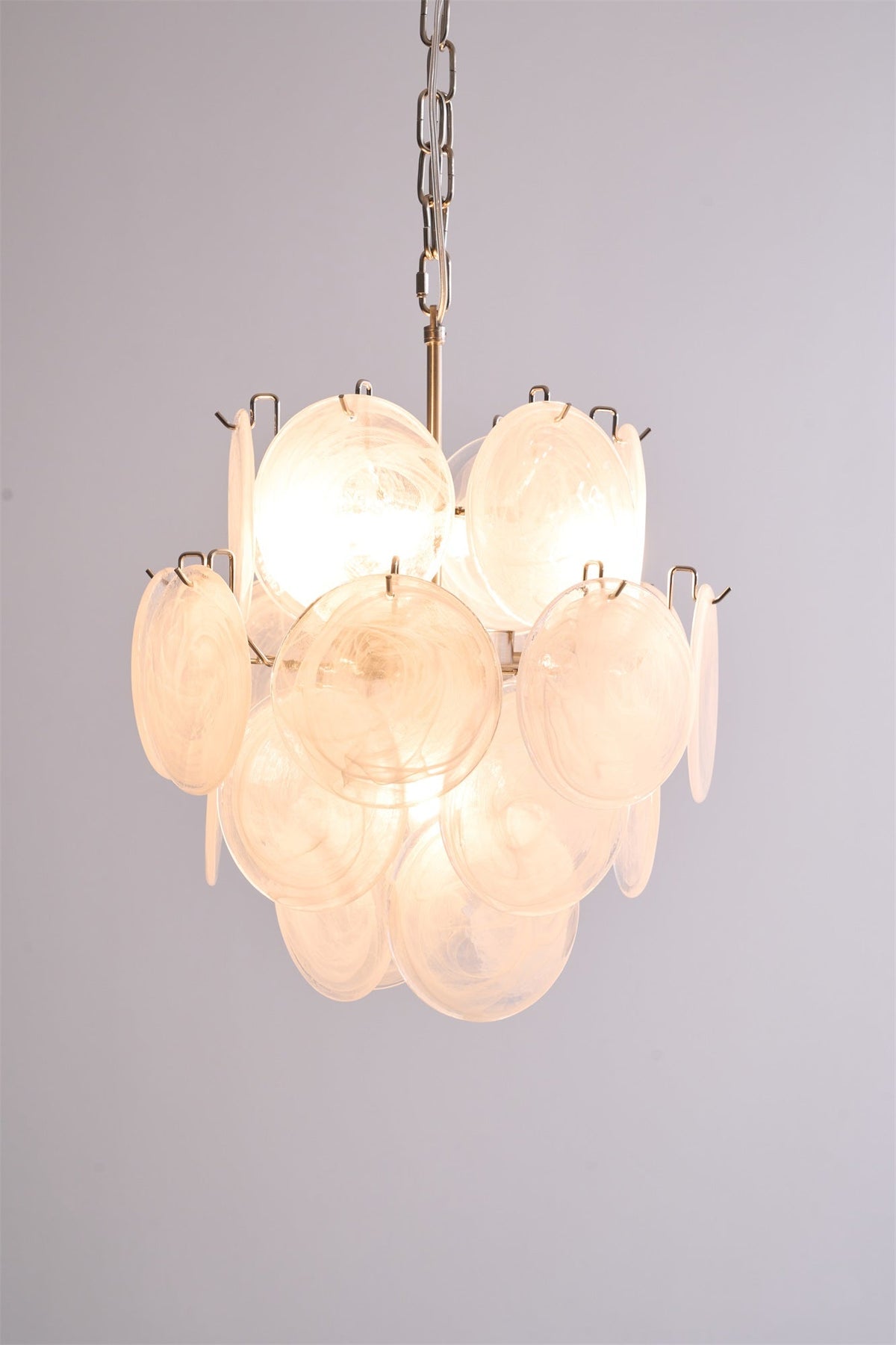 Lioruora lampadario in vetro Murano Apricot a Dischi Stratificati Artistici
