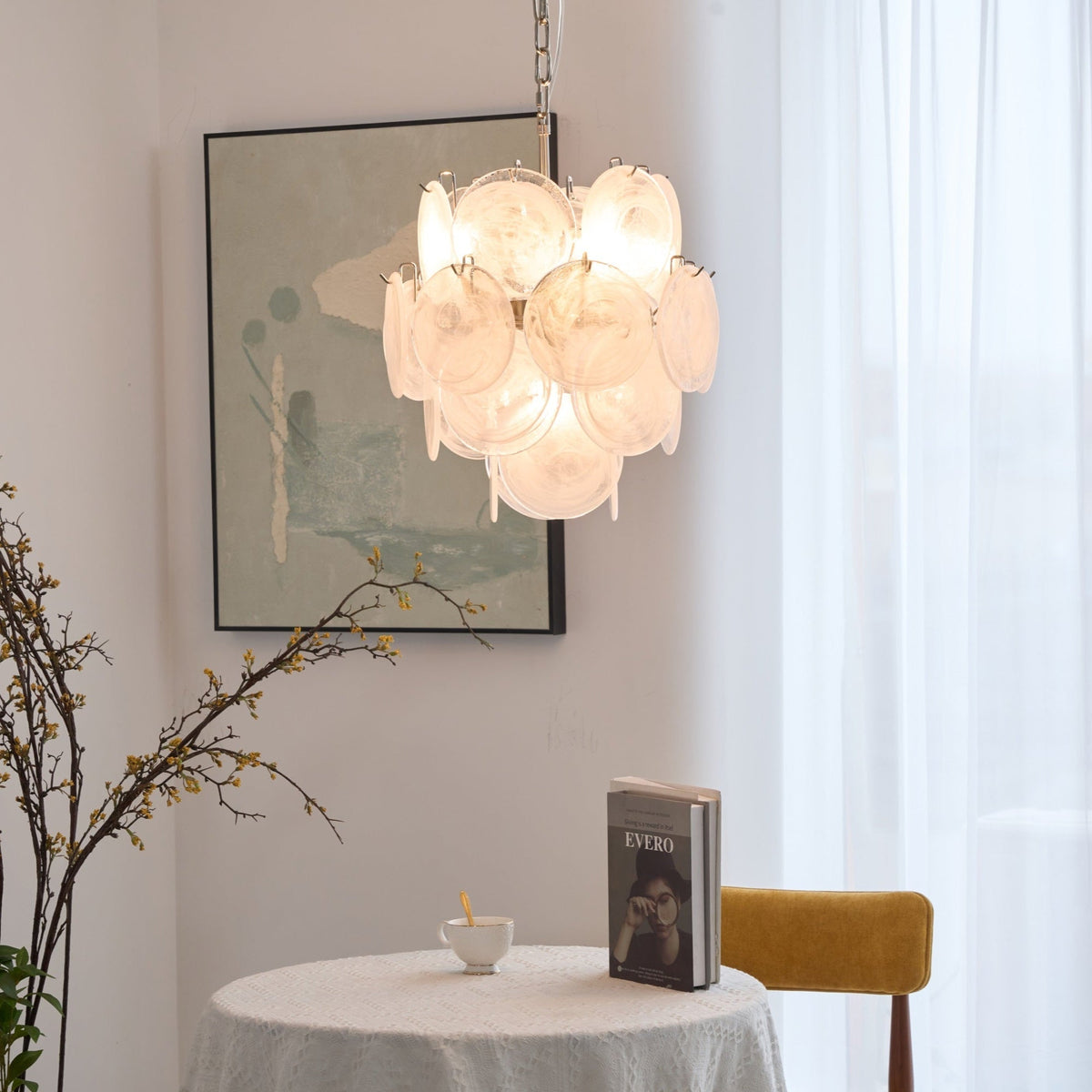 Lioruora lampadario in vetro Murano Apricot a Dischi Stratificati Artistici