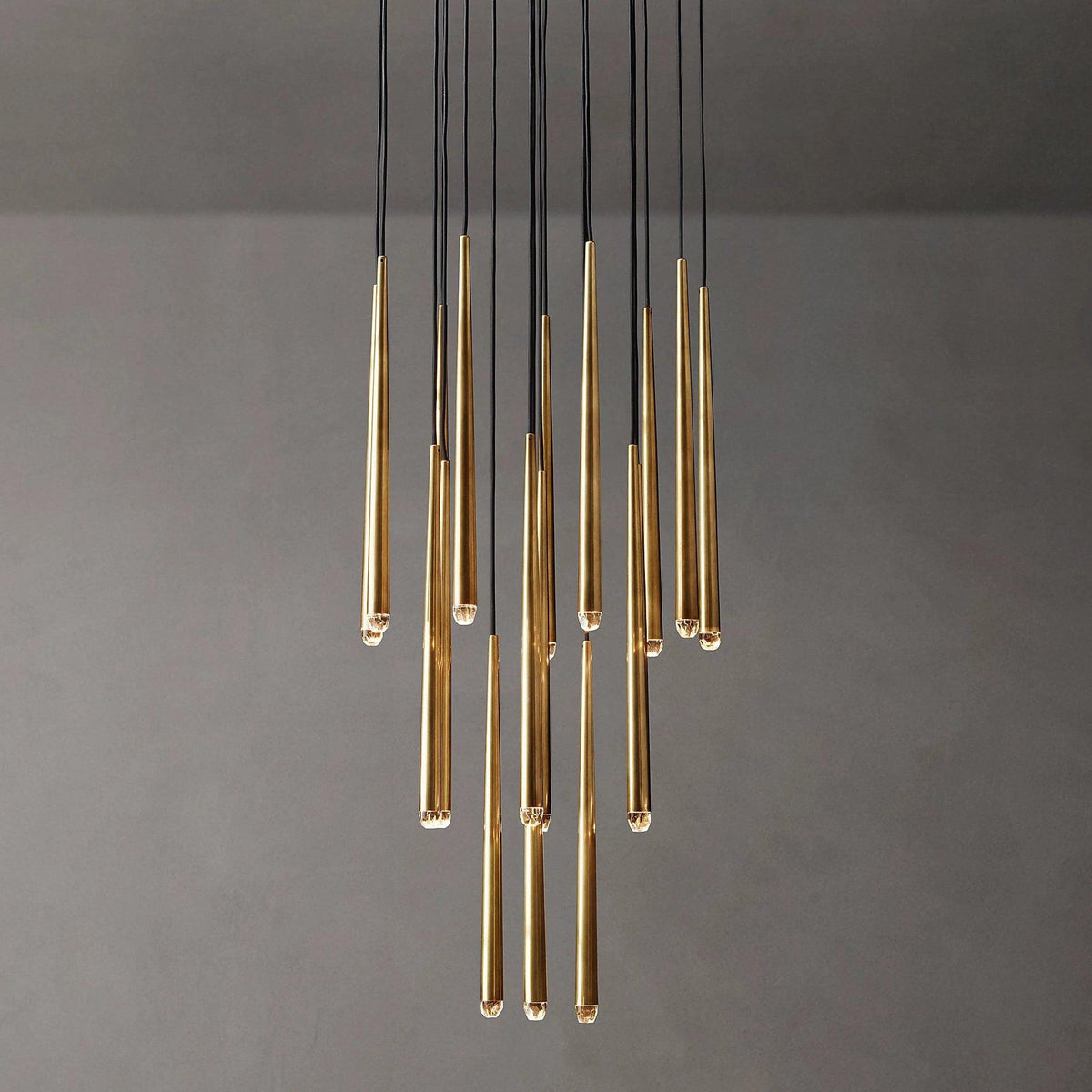 Larry lampadario Cristallo ottone Annerito Argento Scala