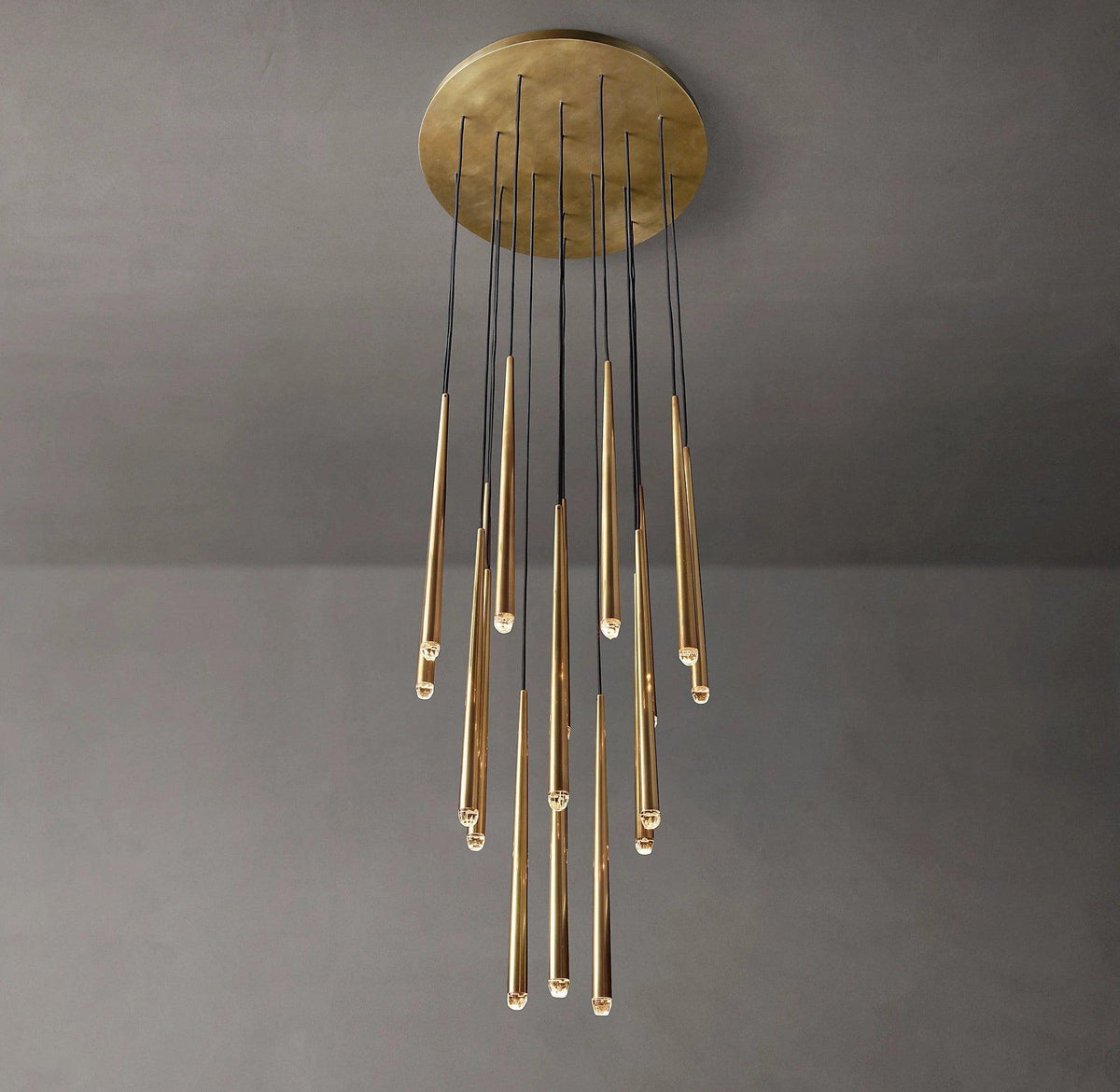 Larry lampadario Cristallo ottone Annerito Argento Scala
