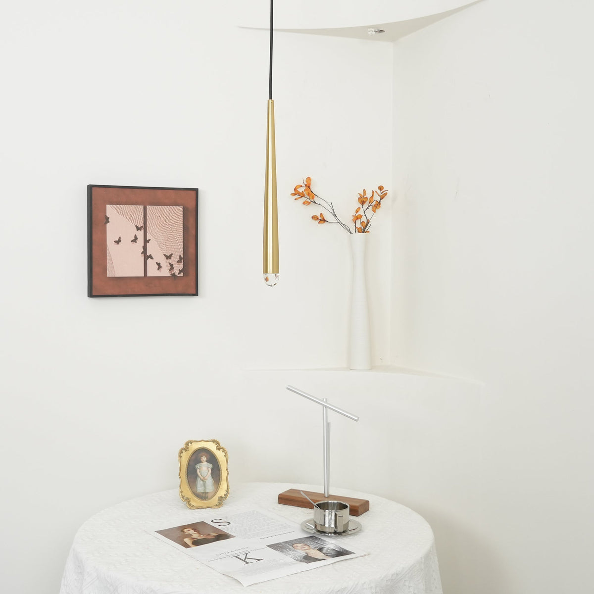 Larry lampadario Cristallo ottone Annerito Argento Scala