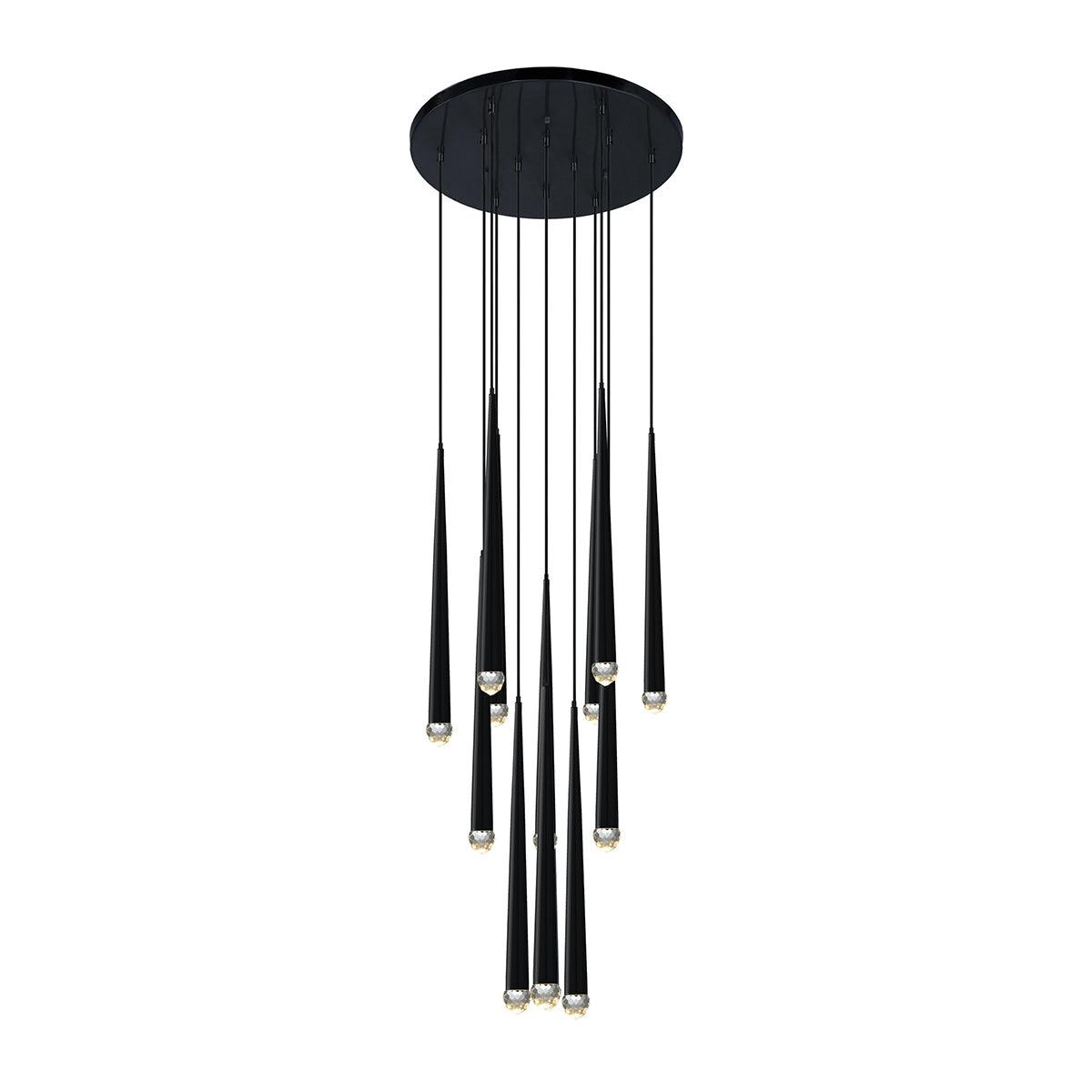 Larry lampadario Cristallo ottone Annerito Argento Scala