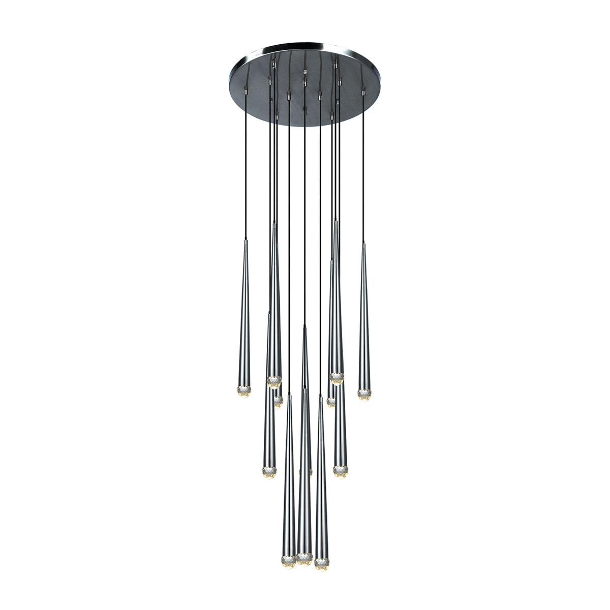 Larry lampadario Cristallo ottone Annerito Argento Scala