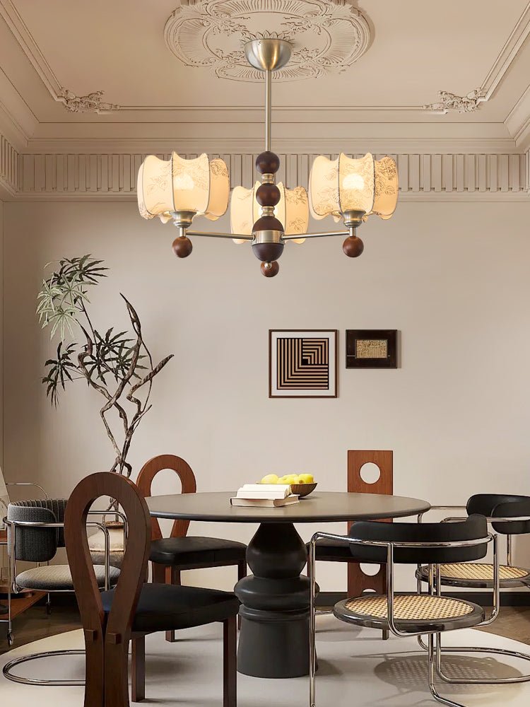Ephaos Elegance vintage lampadario in legno con Motivo Florale floreale