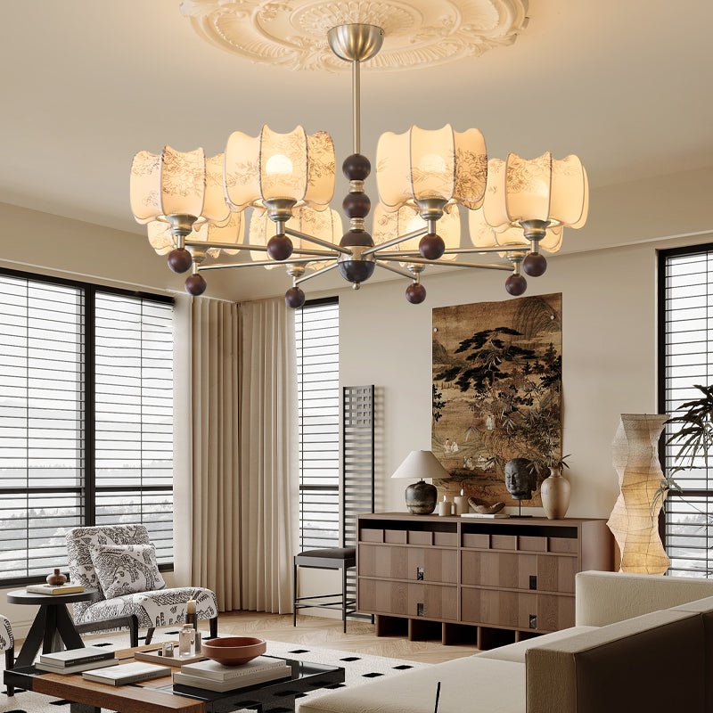 Ephaos Elegance vintage lampadario in legno con Motivo Florale floreale