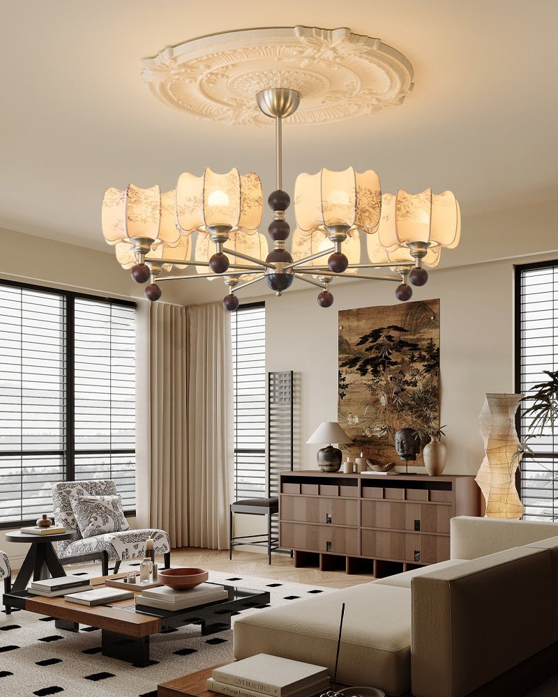 Ephaos Elegance vintage lampadario in legno con Motivo Florale floreale