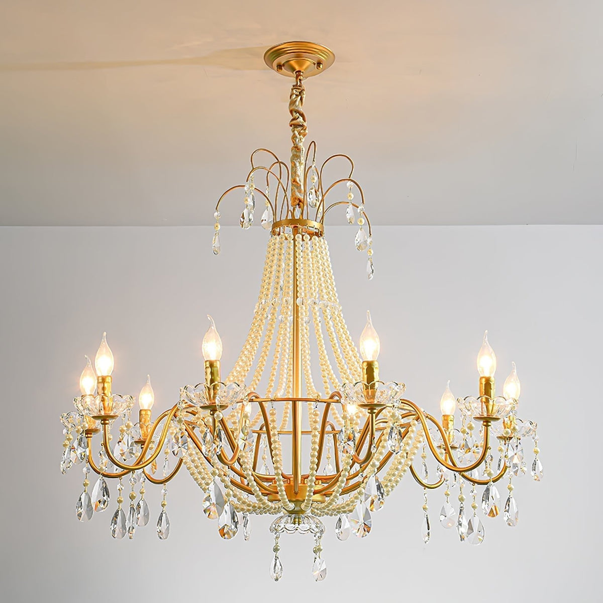 Eurvaros lampadario vintage in ottone con Cristallo