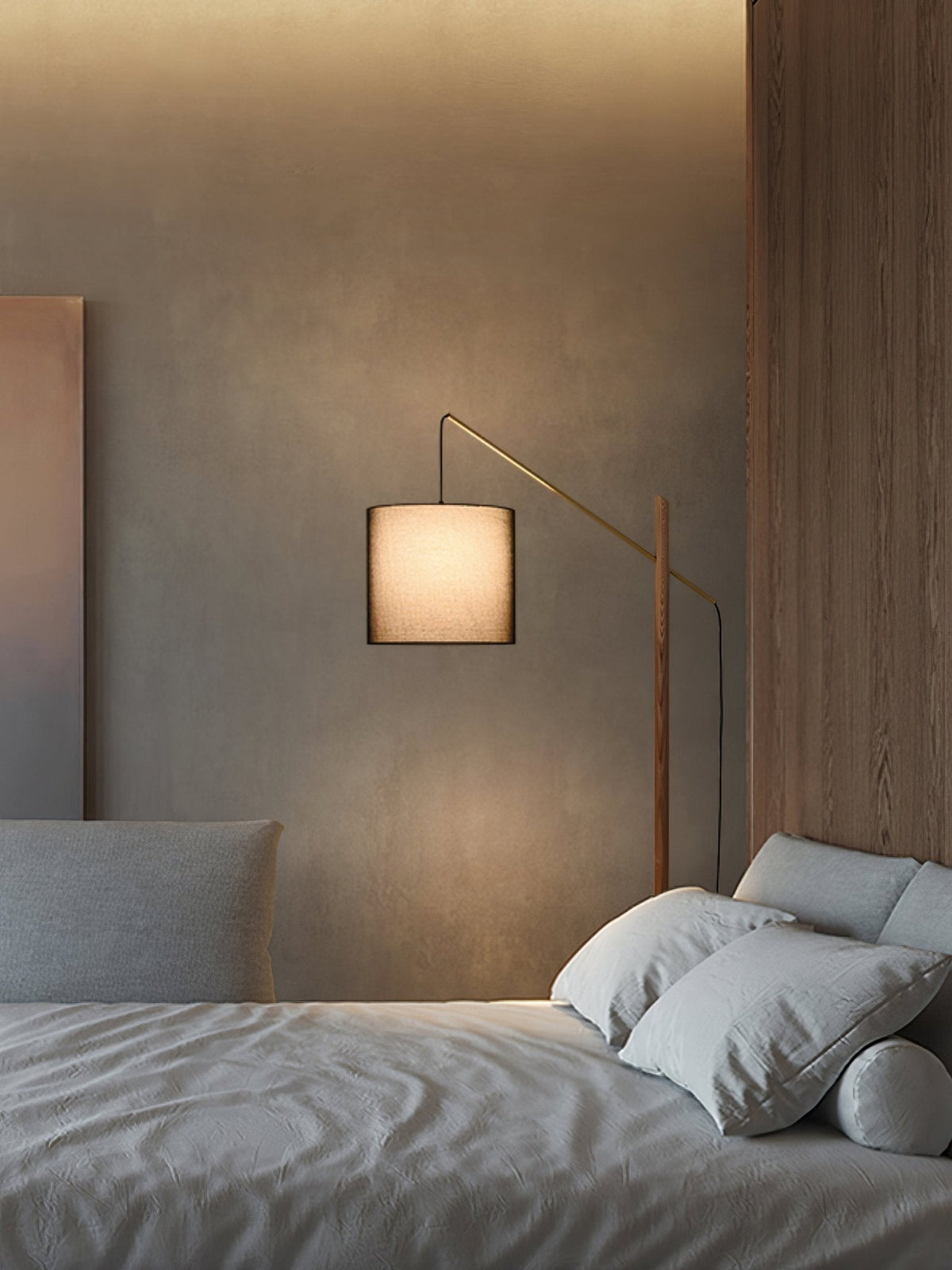 Nyvariol lampada da terra minimalista in legno