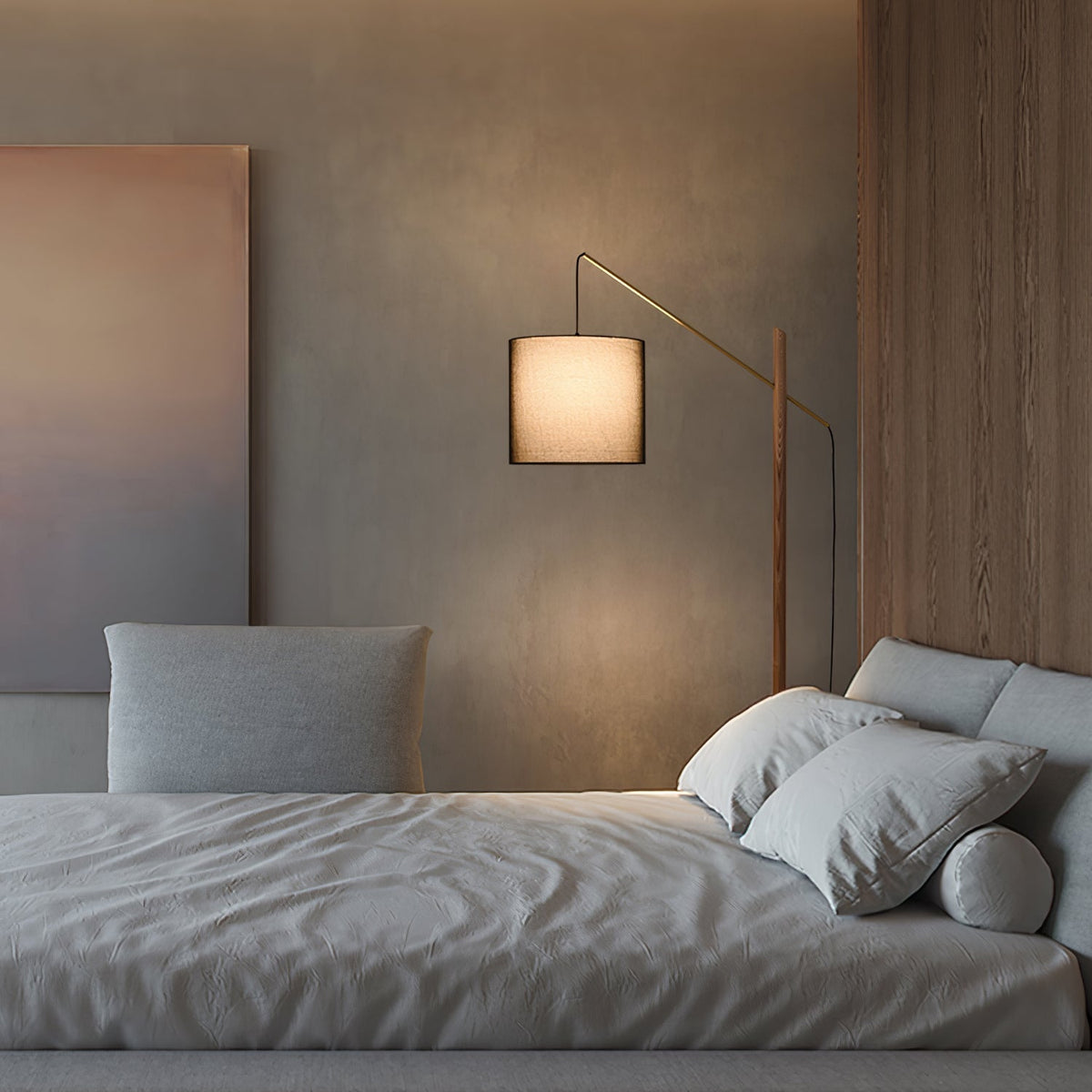 Nyvariol lampada da terra minimalista in legno