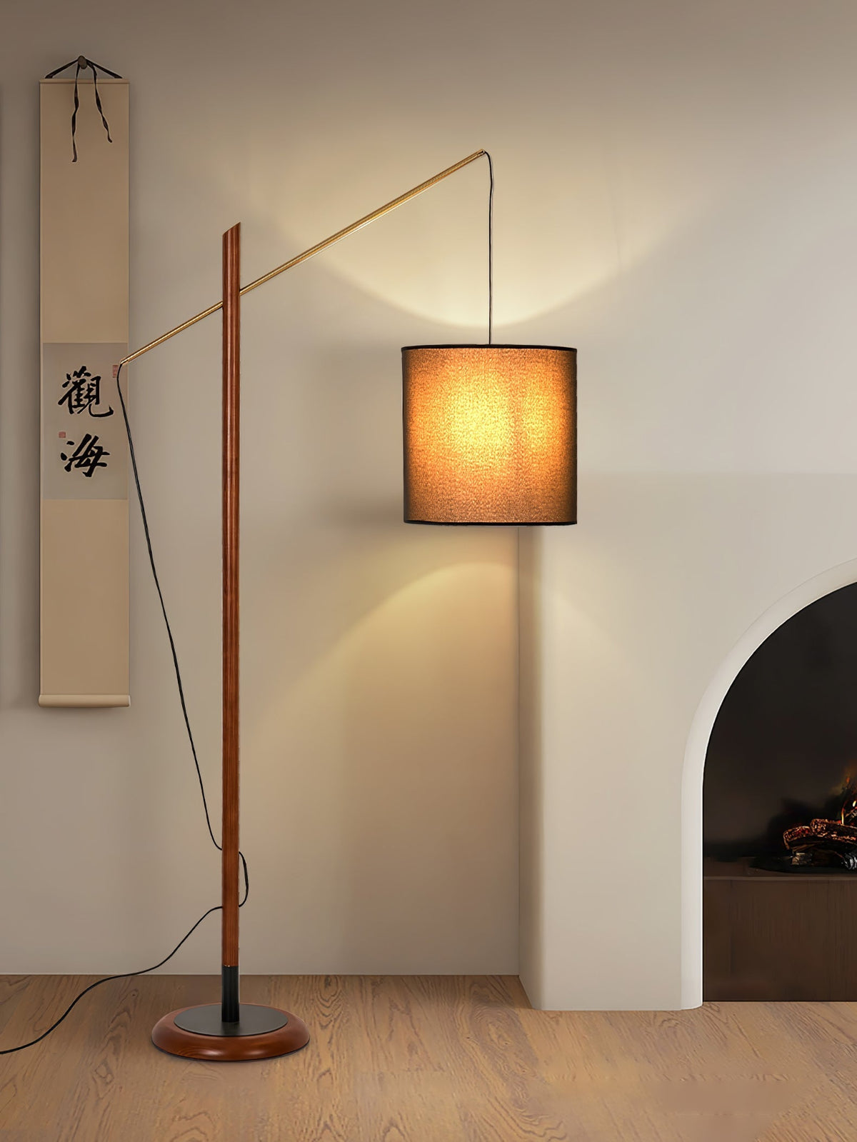 Nyvariol lampada da terra minimalista in legno
