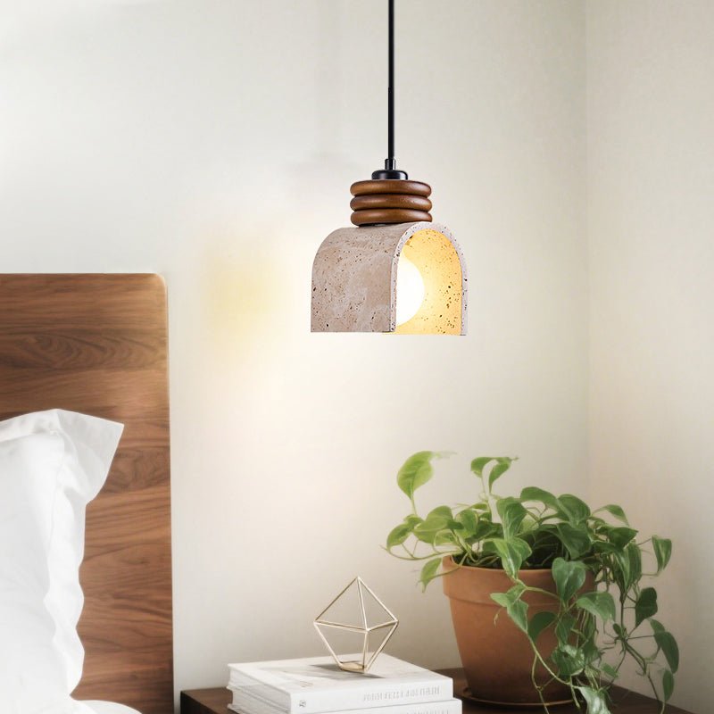 Quinn lampada a sospensione moderna in travertino Giallo