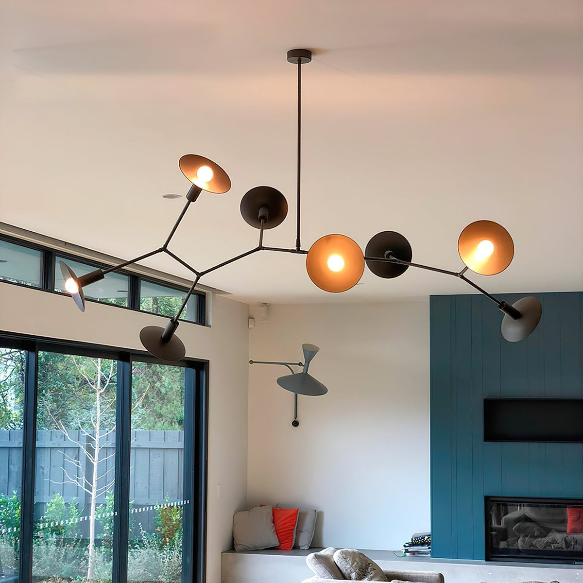 Tinduvyo lampadario moderno minimalista in metallo e vetro