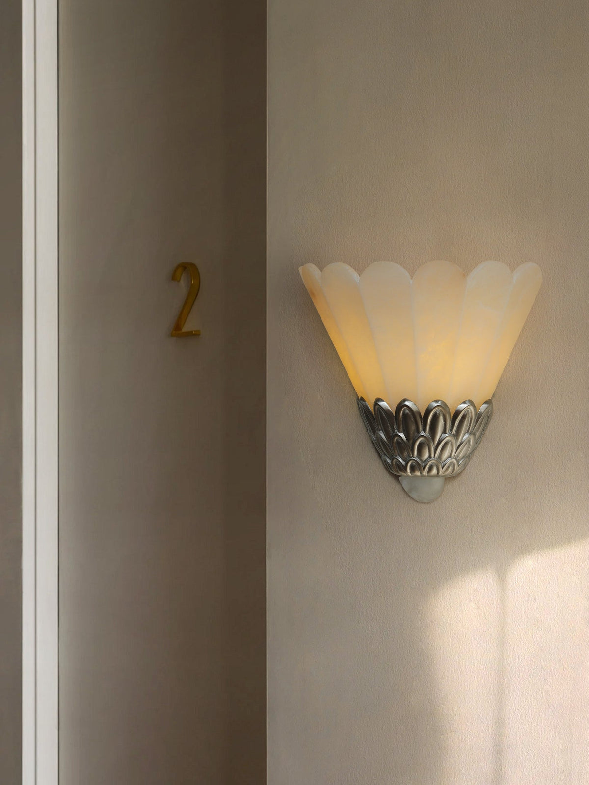 Marbe vintage alabastro lampada da parete a petali