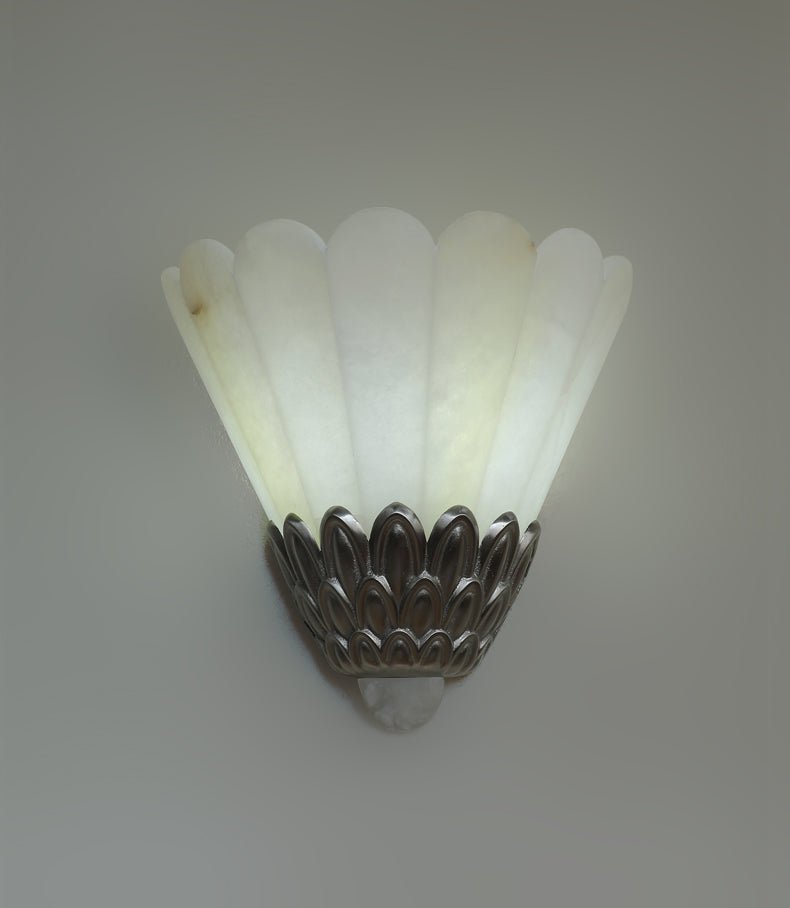 Marbe vintage alabastro lampada da parete a petali