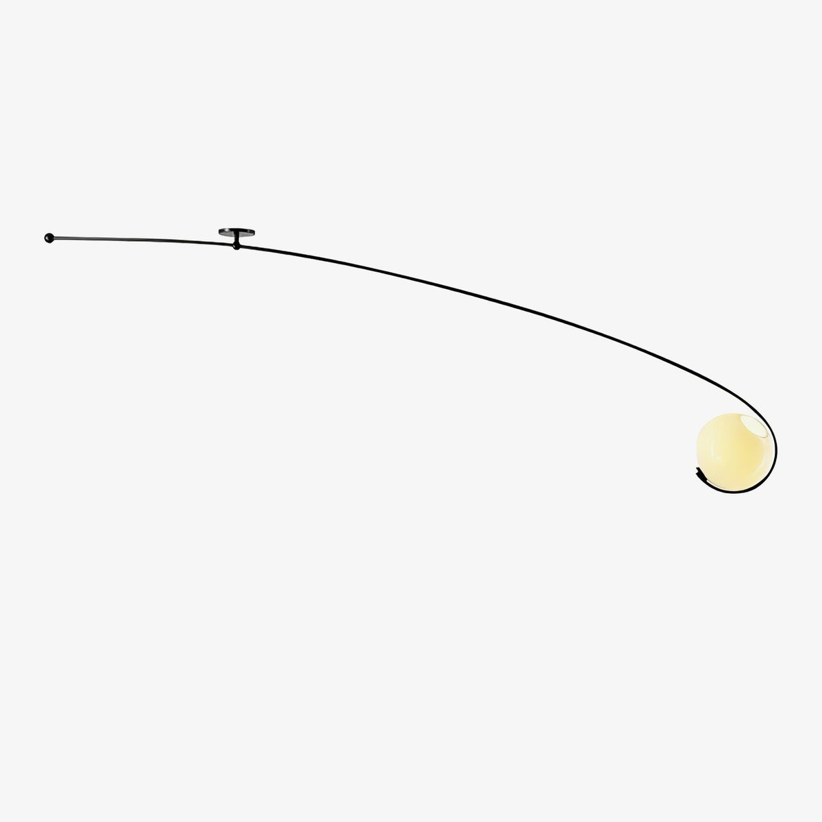 Elsoris lampada da soffitto moderna minimalista in vetro con profilo curvo