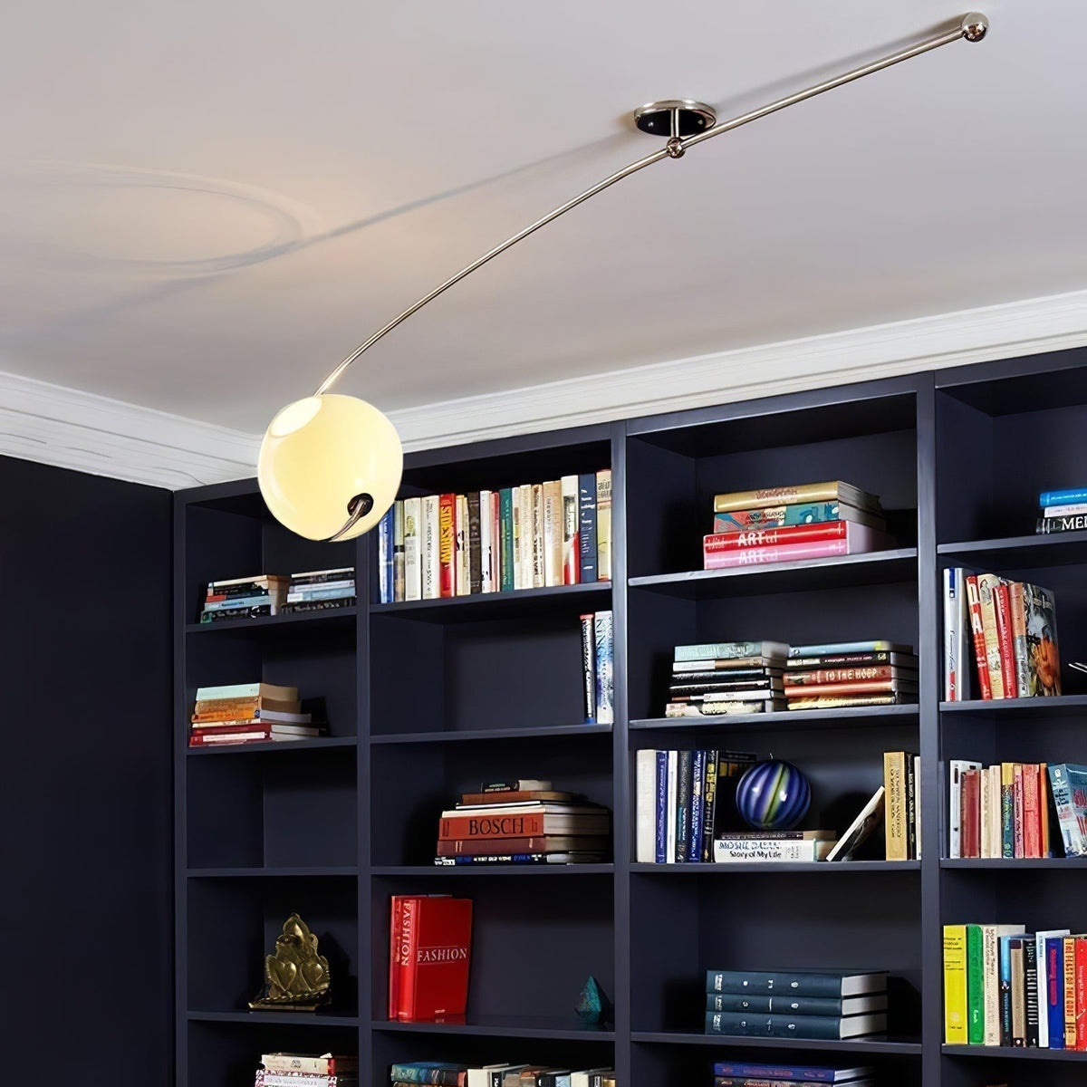 Elsoris lampada da soffitto moderna minimalista in vetro con profilo curvo
