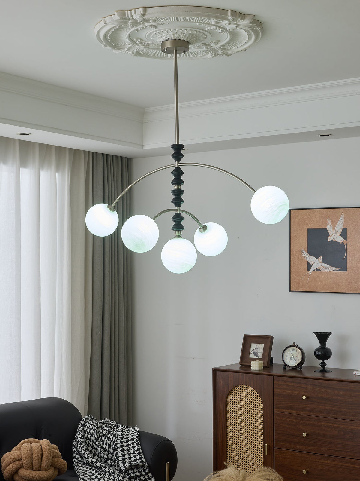 Cucarara lampadario Art Nordico Tradizionale ad Arco in legno