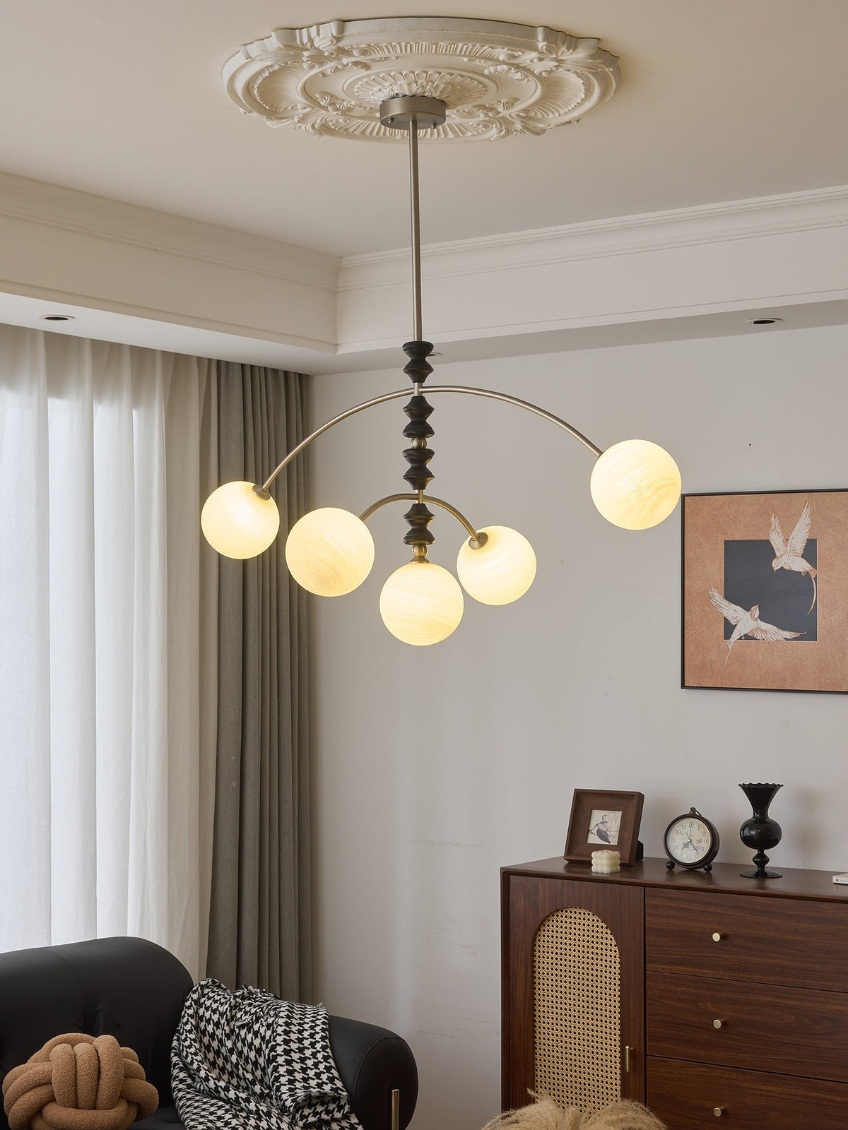 Cucarara lampadario Art Nordico Tradizionale ad Arco in legno