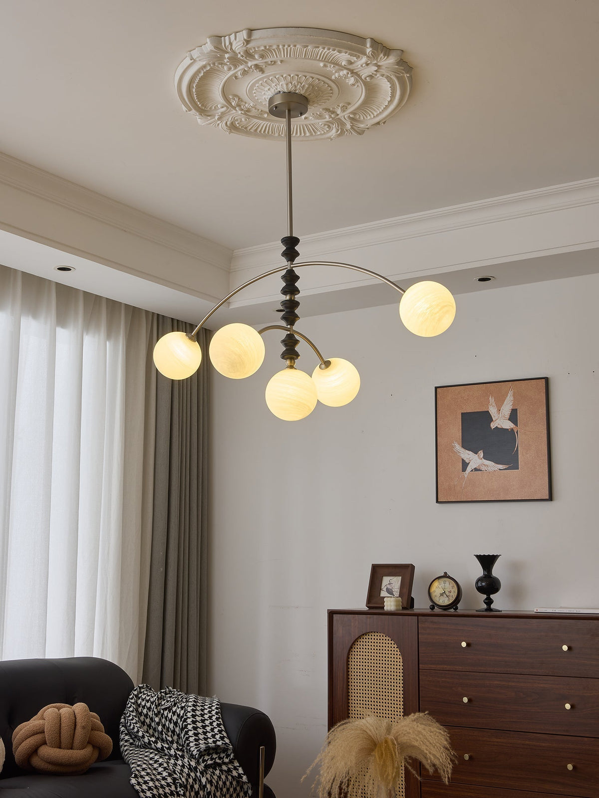 Cucarara lampadario Art Nordico Tradizionale ad Arco in legno
