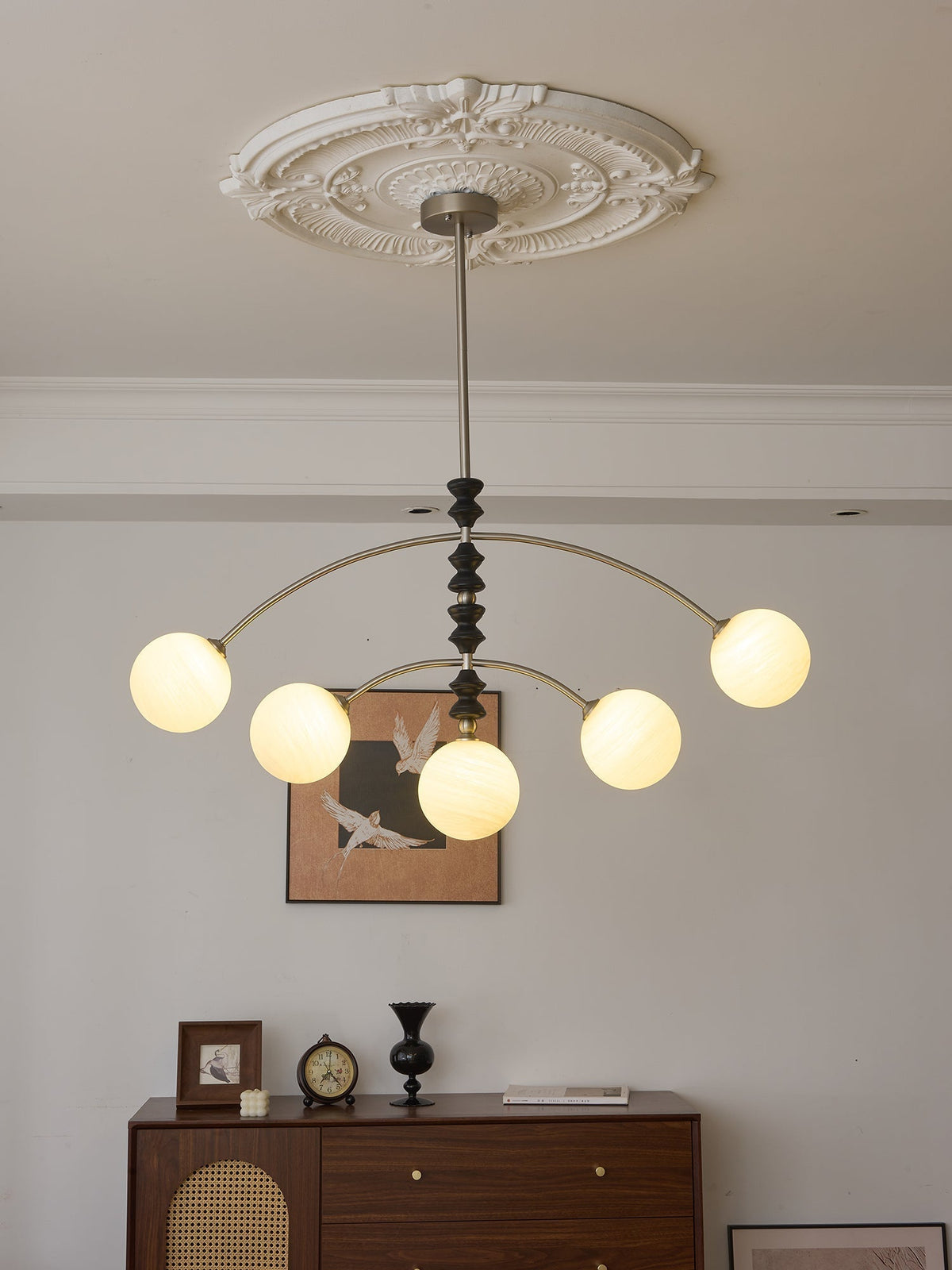 Cucarara lampadario Art Nordico Tradizionale ad Arco in legno