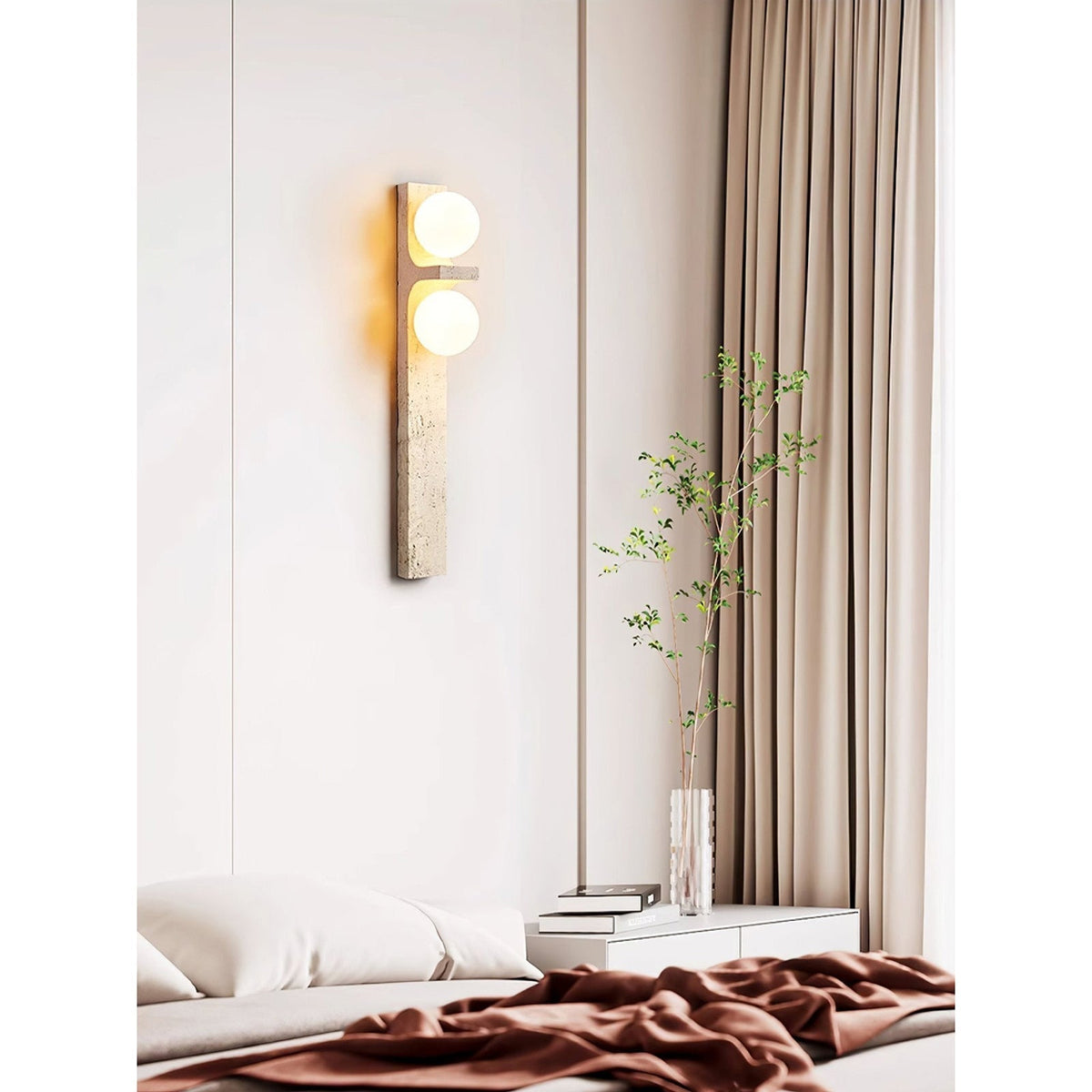 Eirikuvys applique da parete organica moderna minimalista in travertino