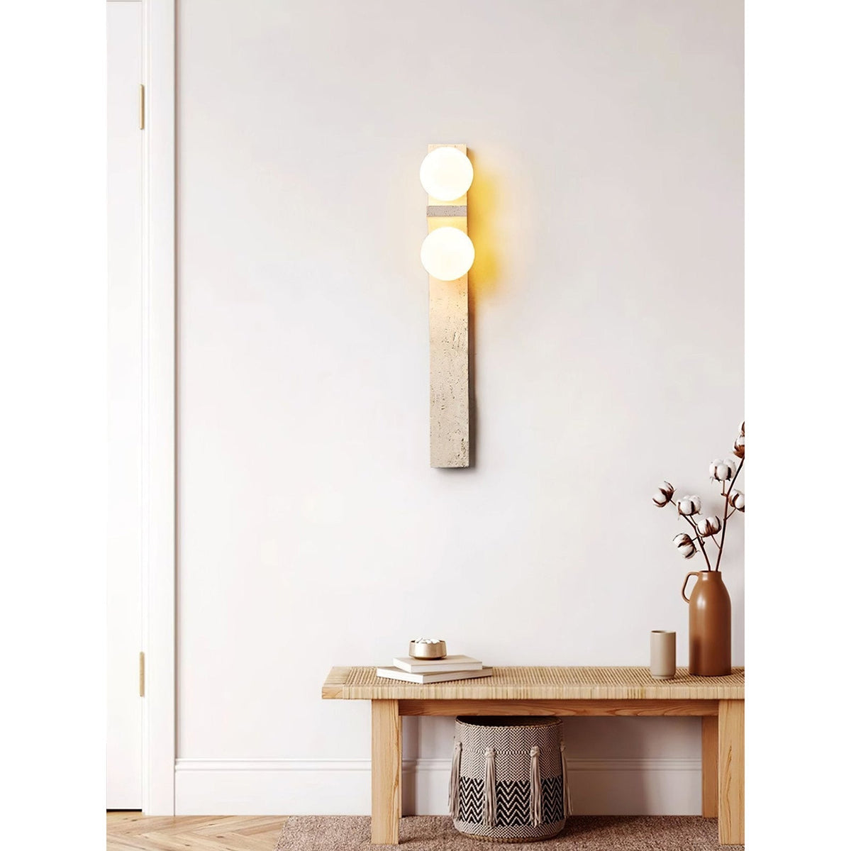 Eirikuvys applique da parete organica moderna minimalista in travertino