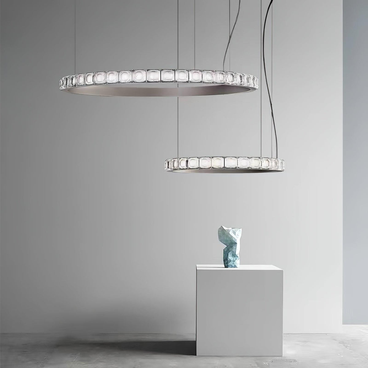 Avzorion lampadario moderno minimalista ad Anello in vetro