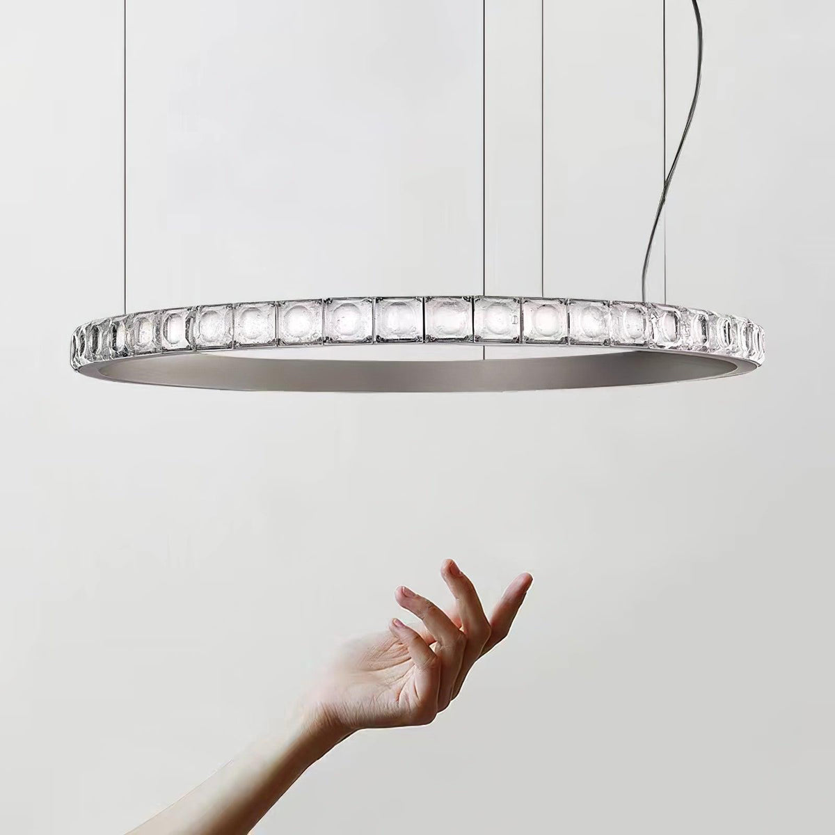Avzorion lampadario moderno minimalista ad Anello in vetro