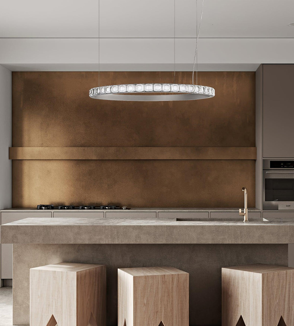 Avzorion lampadario moderno minimalista ad Anello in vetro