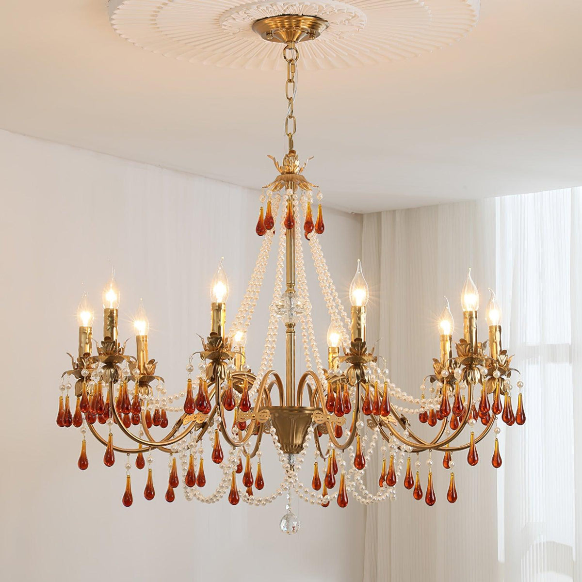 Ormirara lampadario Cristallo ambra Design Postmoderno lusso