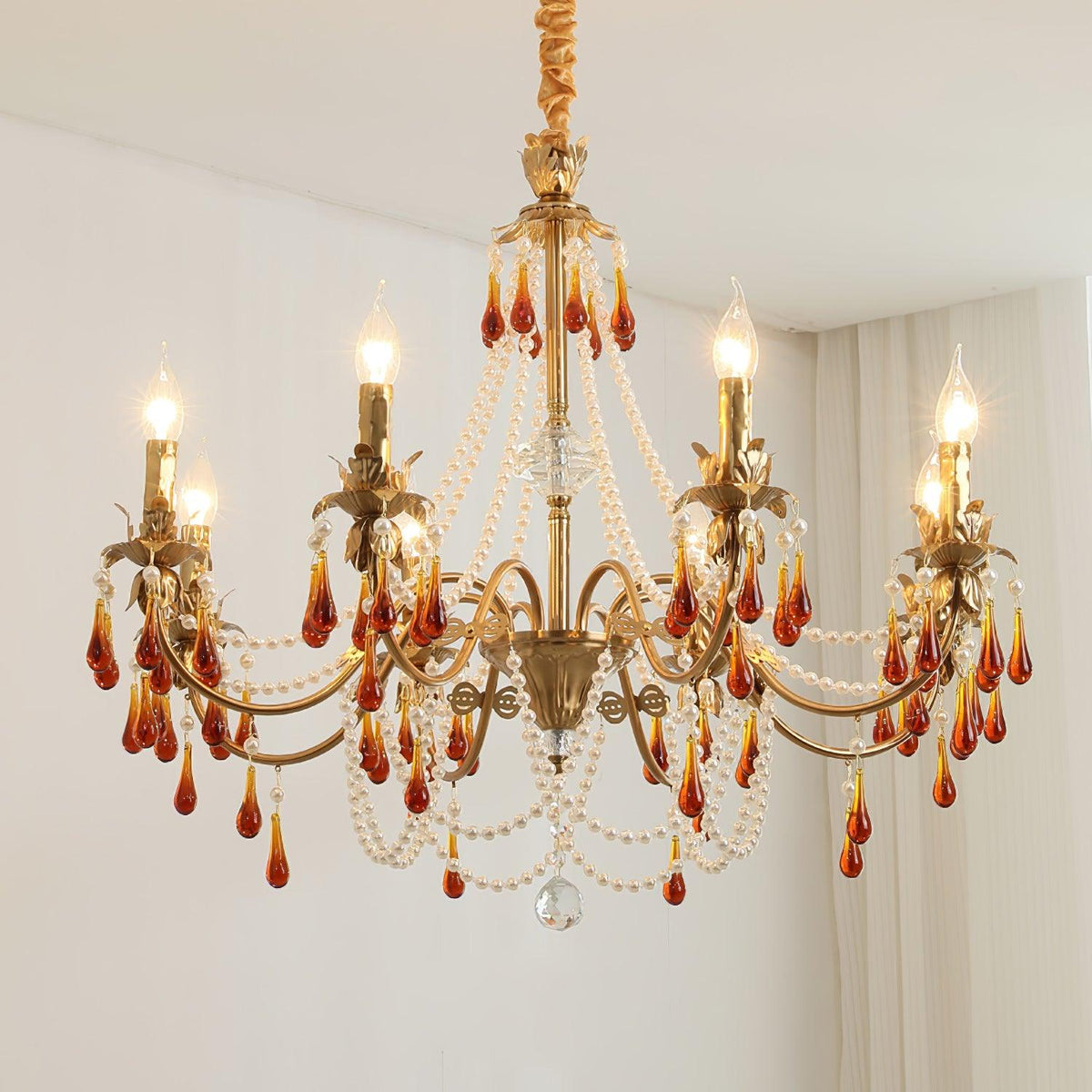 Ormirara lampadario Cristallo ambra Design Postmoderno lusso