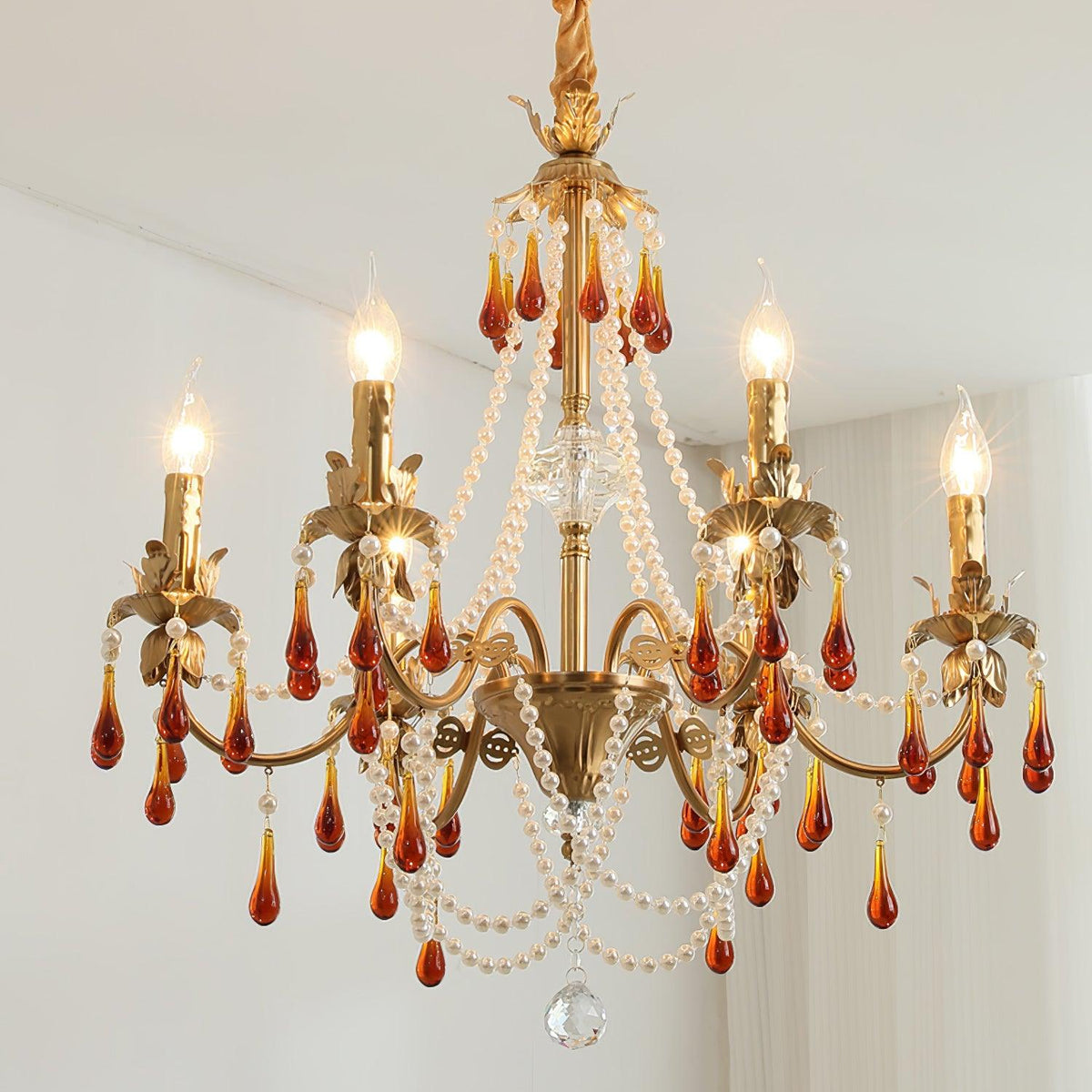 Ormirara lampadario Cristallo ambra Design Postmoderno lusso