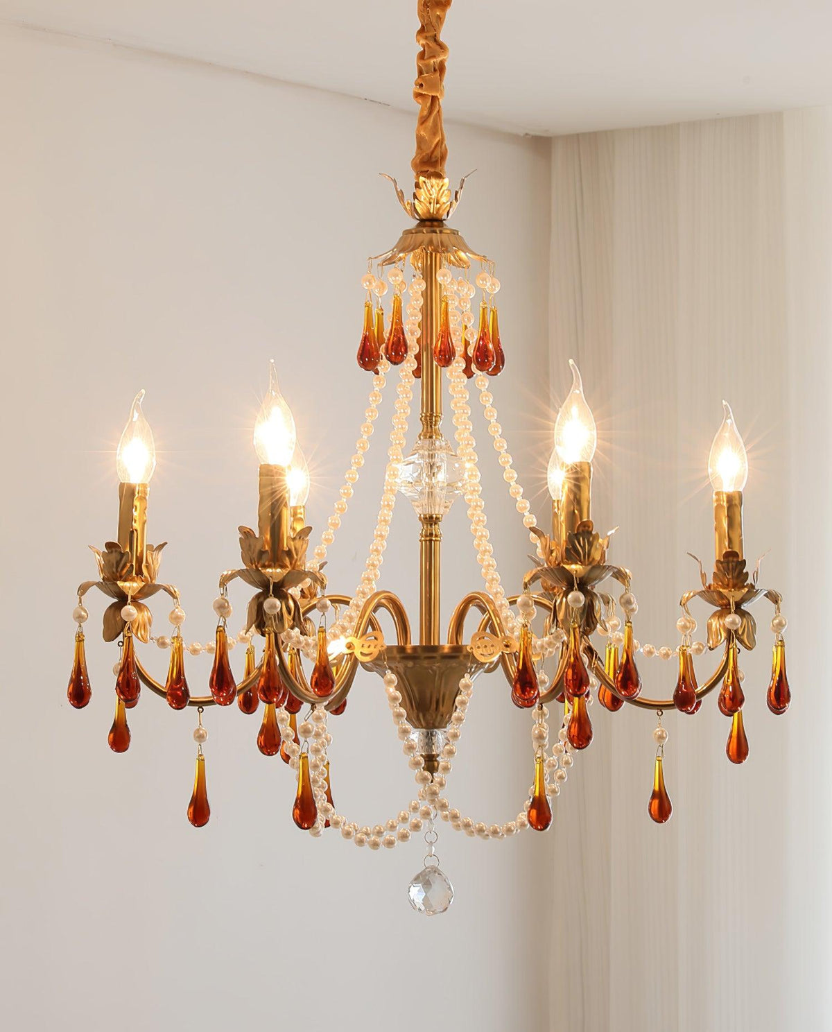 Ormirara lampadario Cristallo ambra Design Postmoderno lusso