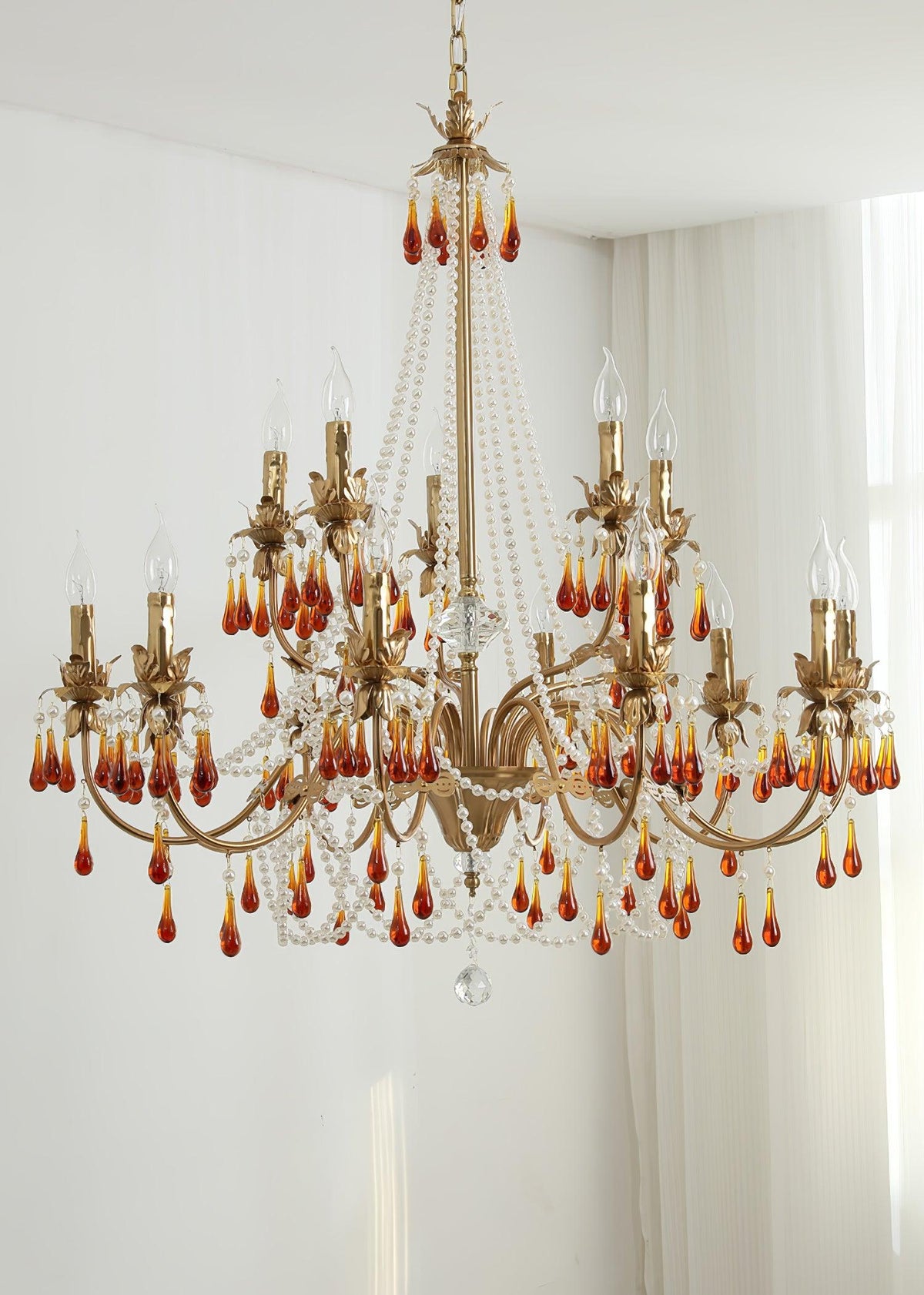 Ormirara lampadario Cristallo ambra Design Postmoderno lusso