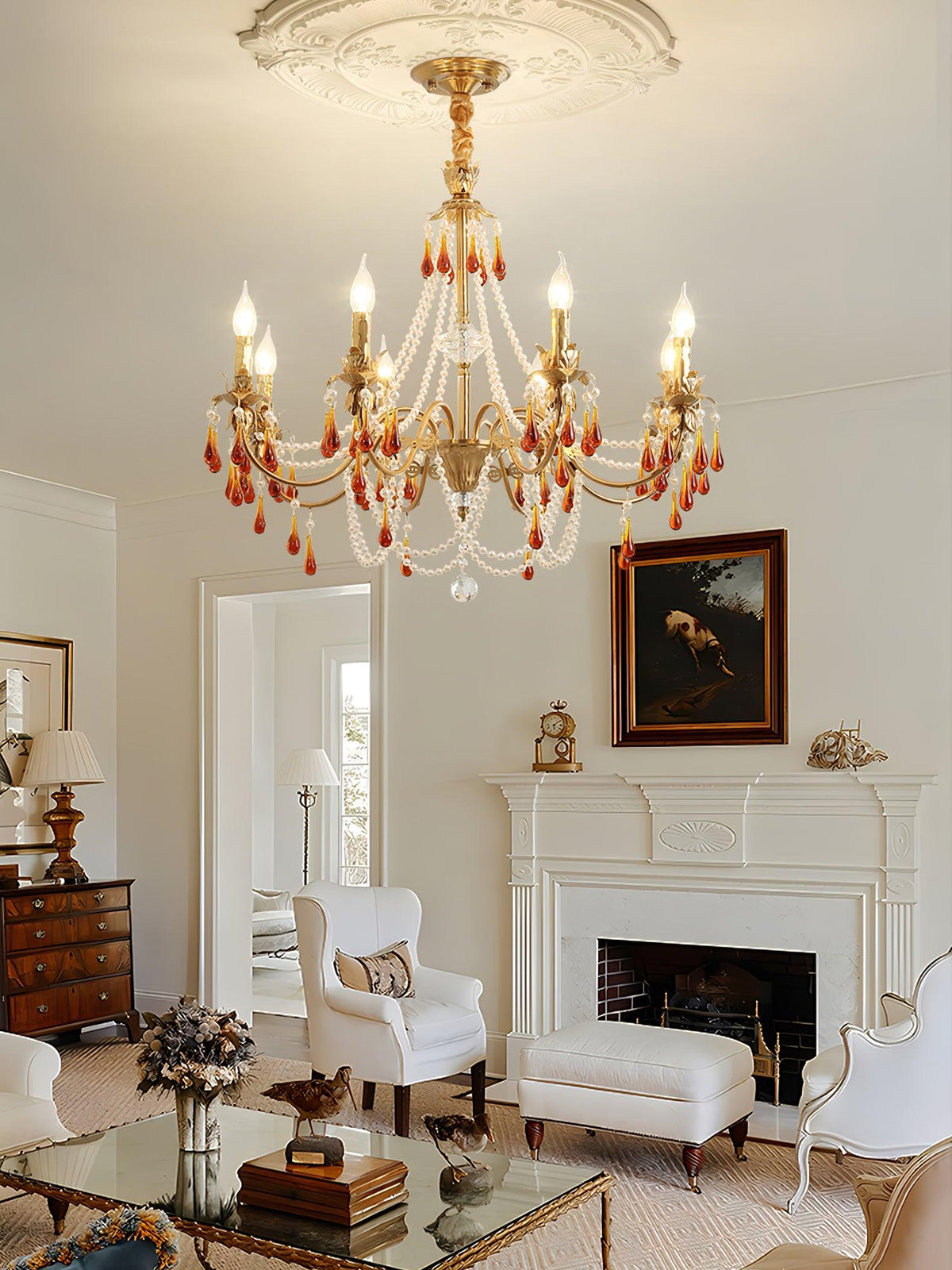 Ormirara lampadario Cristallo ambra Design Postmoderno lusso