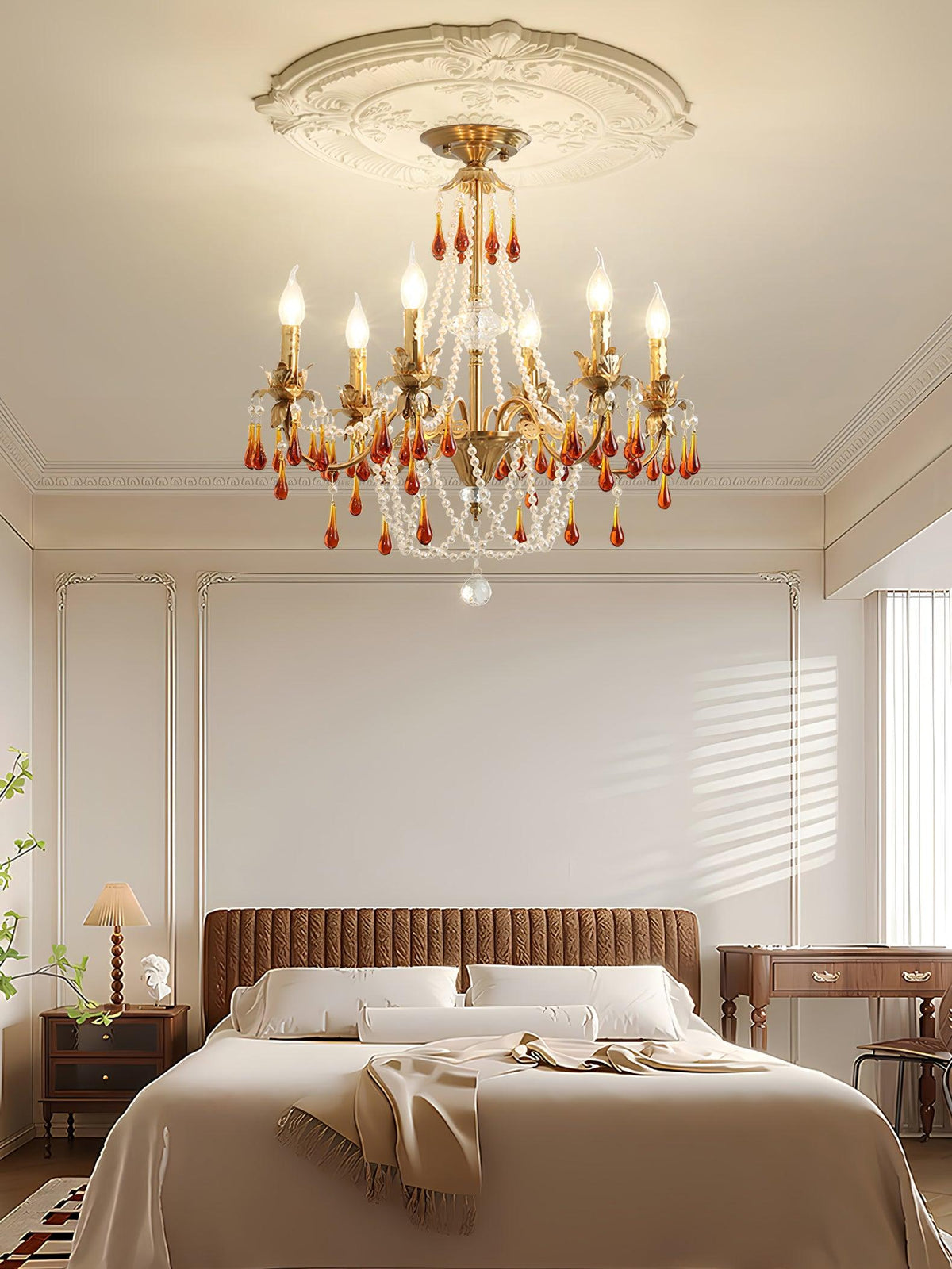 Ormirara lampadario Cristallo ambra Design Postmoderno lusso