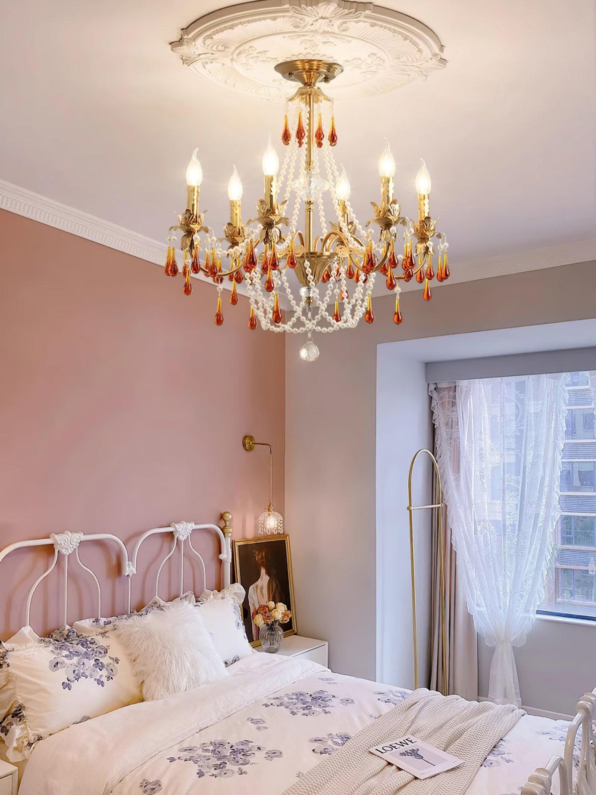 Ormirara lampadario Cristallo ambra Design Postmoderno lusso