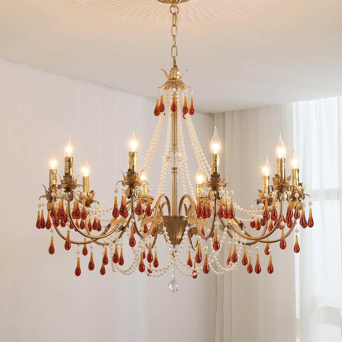 Ormirara lampadario Cristallo ambra Design Postmoderno lusso