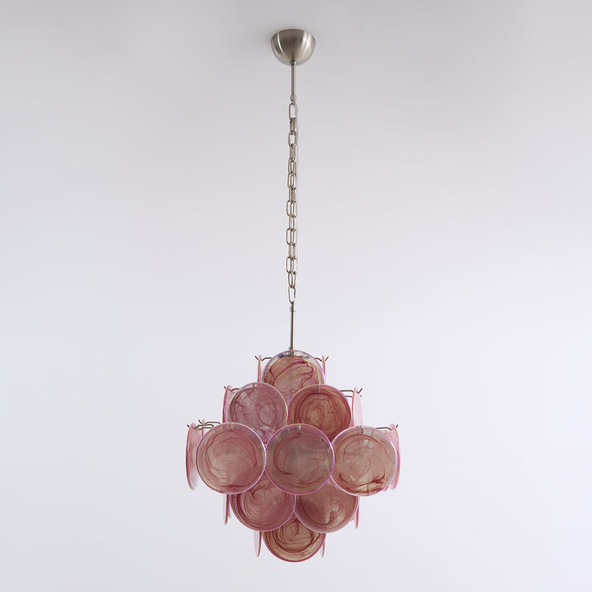 Celeian lampadario vetro Rosa Iridescente Stratificato romantico