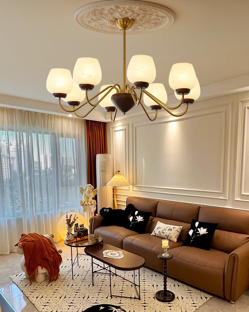 Sytheiel Premium lampadario Elegance legno vetro