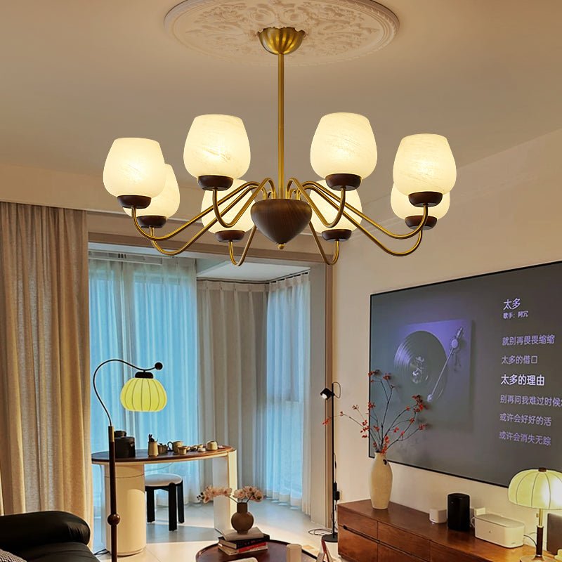 Sytheiel Premium lampadario Elegance legno vetro