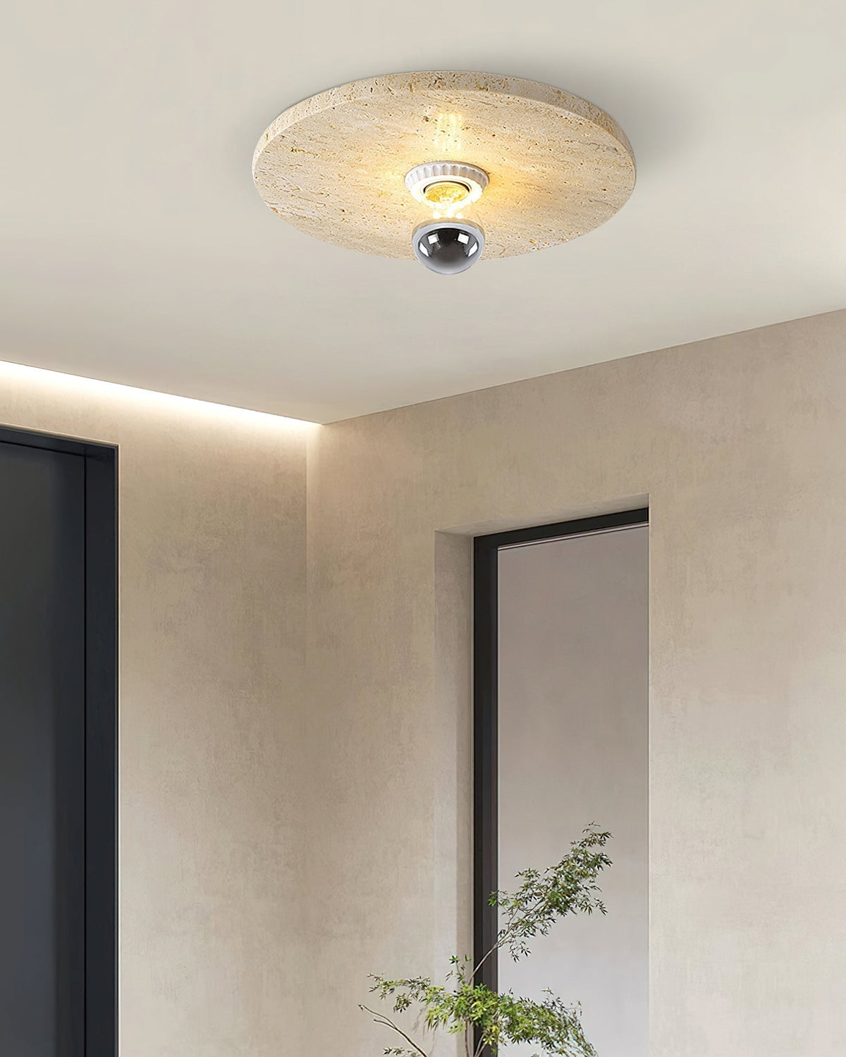 Norarora plafoniera in travertino Beige
