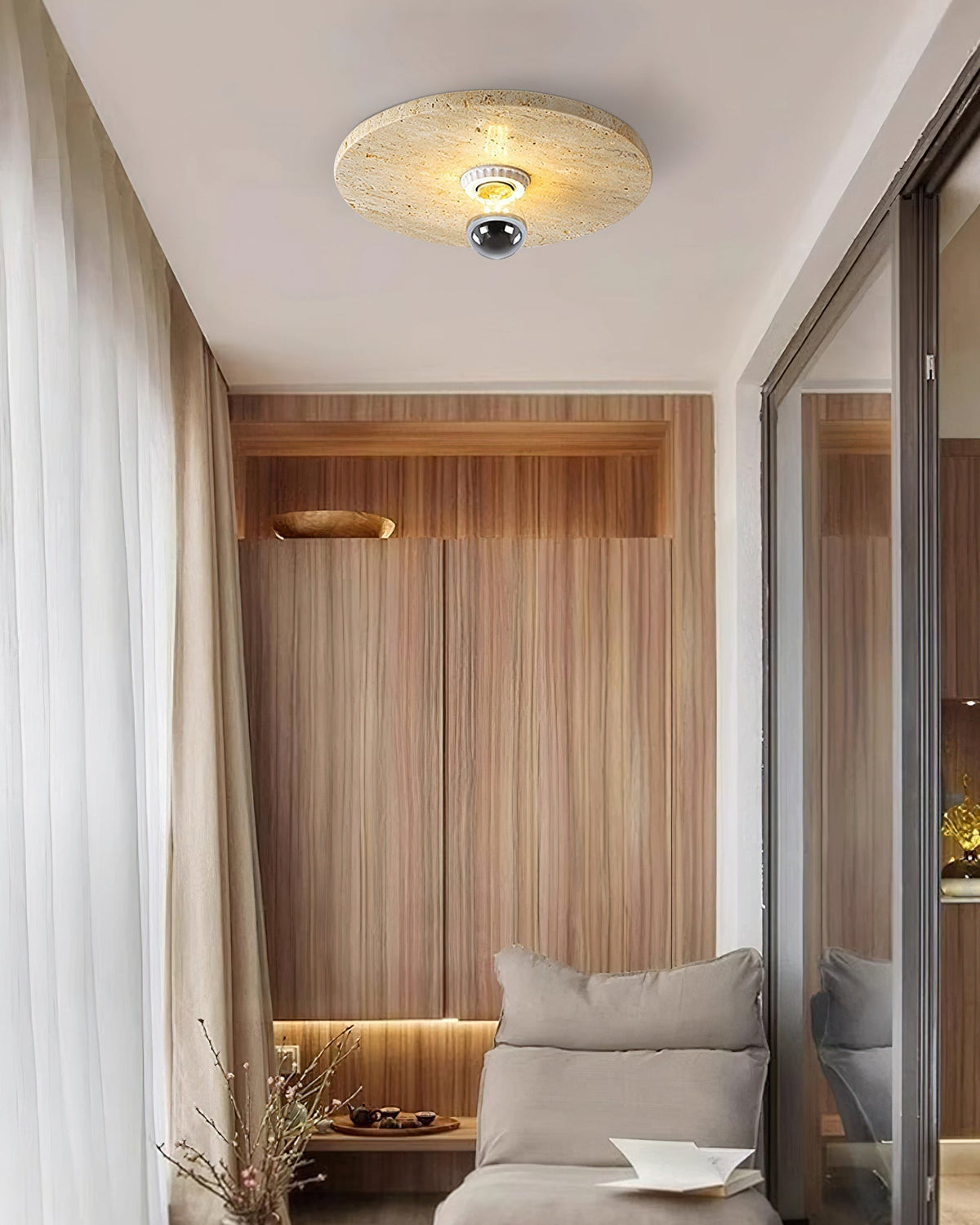 Norarora plafoniera in travertino Beige