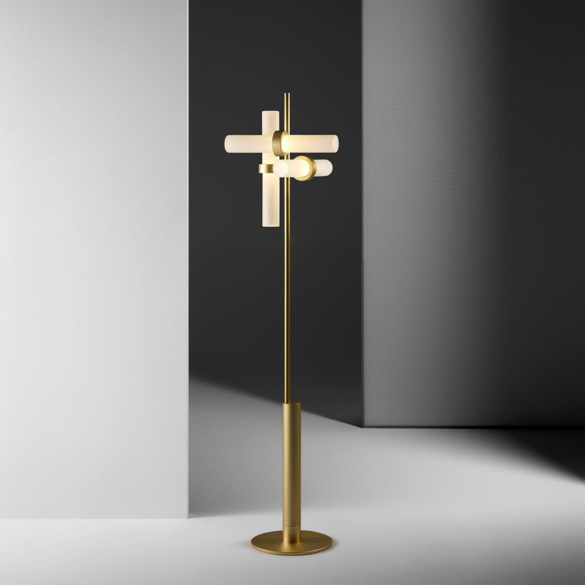 Munell lampada da terra in acrilico nero