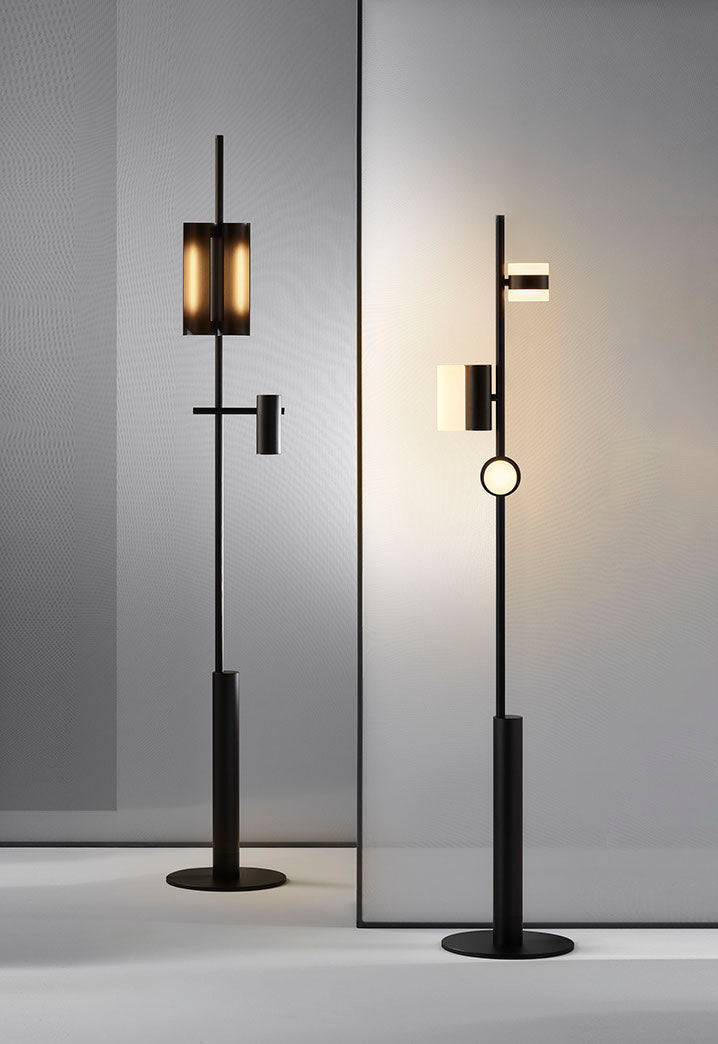 Munell lampada da terra in acrilico nero